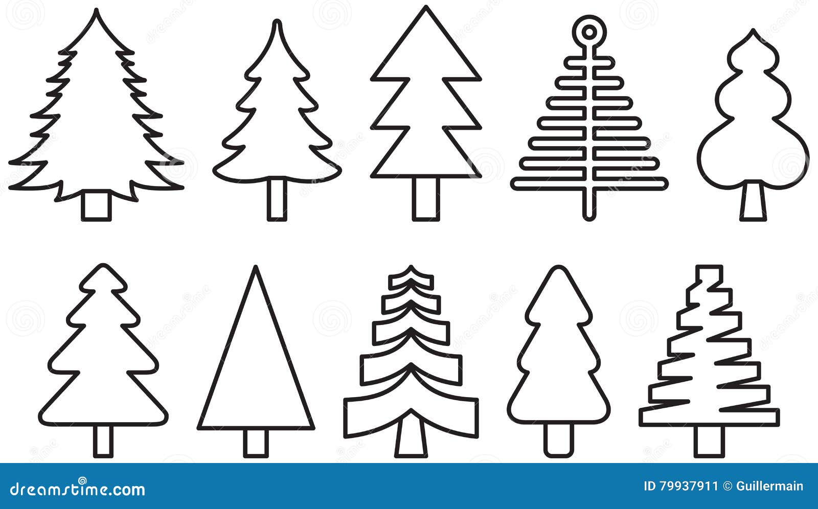 Icone Dellalbero Di Natale Illustrazione Vettoriale