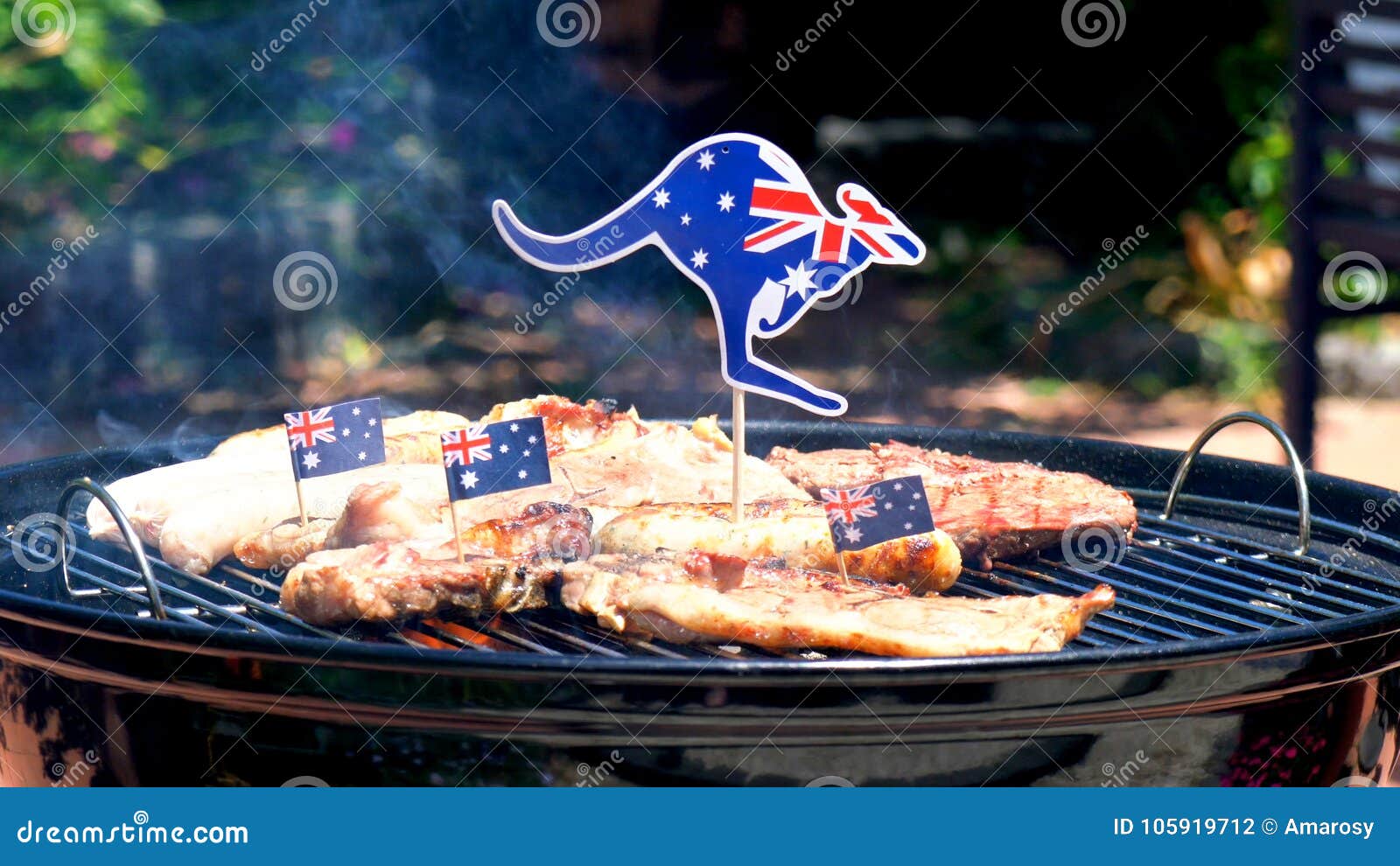 dække over heltinde sengetøj Iconic Australian BBQ Close Up Stock Photo - Image of january, food:  105919712