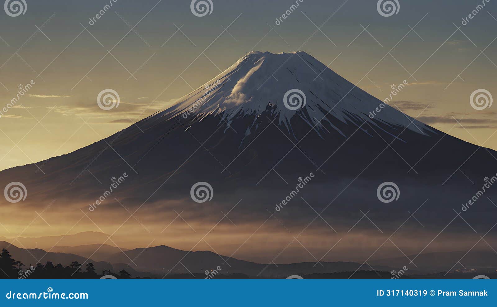 the iconic silhouette of mountain fuji.