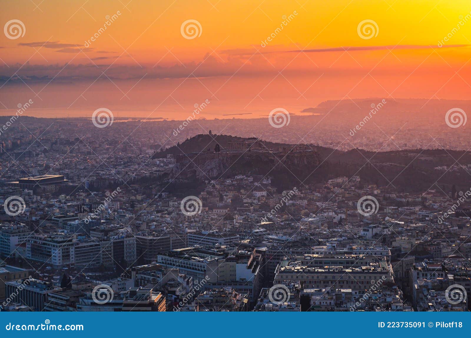 Iconic View of the Acropolis of Athens, Greece Stock Image Image of
