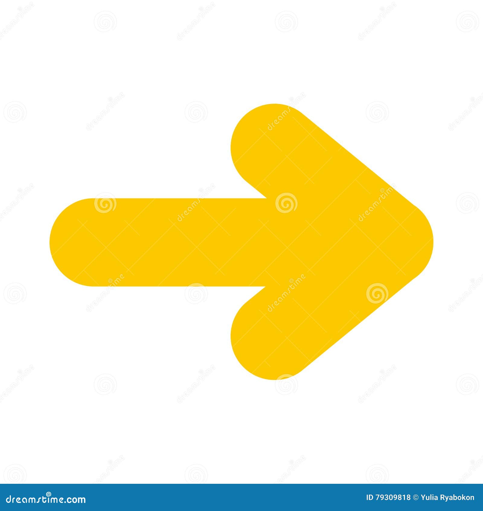 Icono Amarillo De La Flecha Derecha Ilustración del Vector