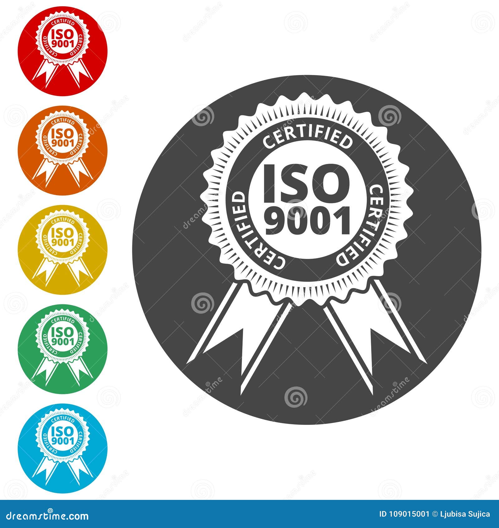 Icono Certificado De La Muestra Del Iso 9001 Ilustración Del Vector