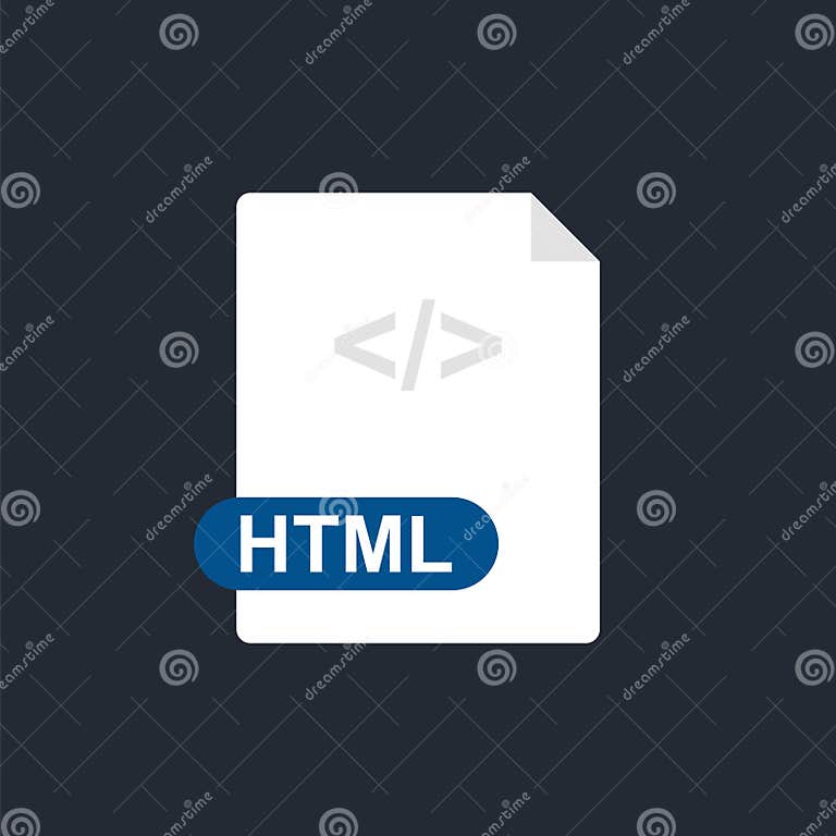 Icono De Archivo Html. Lenguaje De Marcado De Hipertexto. Vector ...