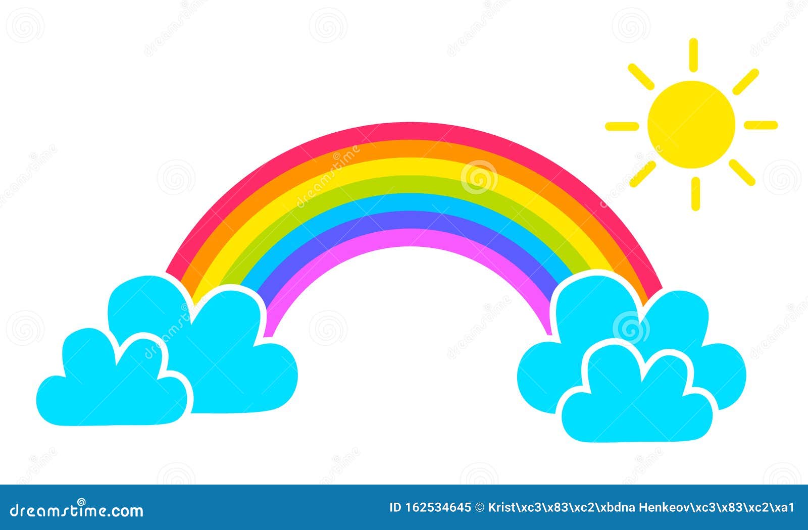 Icono De Arcoiris Colorido Con Nubes De Dibujos Animados Y Sol Aislados En  Fondo Blanco Ilustración EPS10 Del Vector Ilustración del Vector -  Ilustración de nube, verde: 162534645