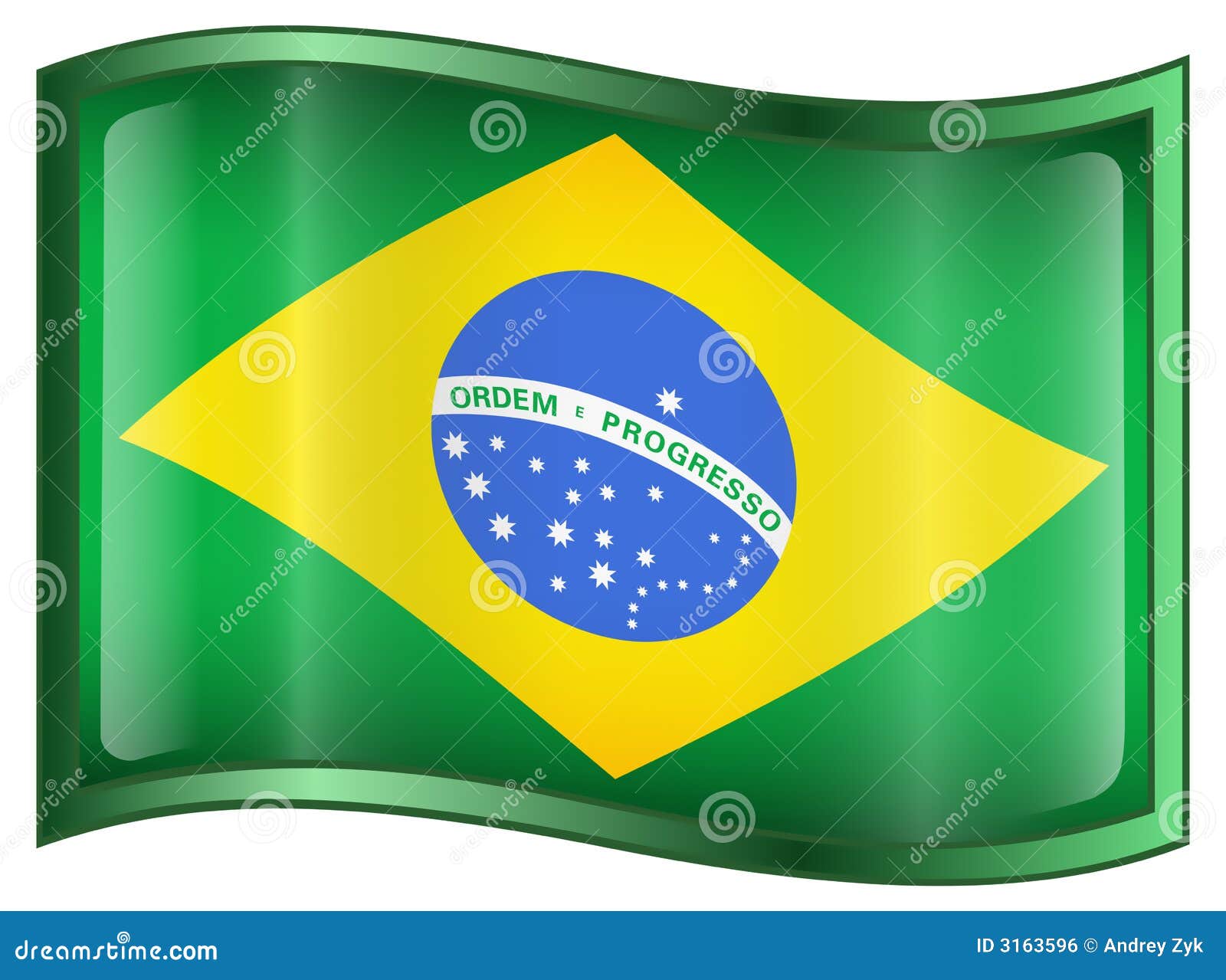 Icono de bandera de Brasil ilustración del vector. Ilustración de