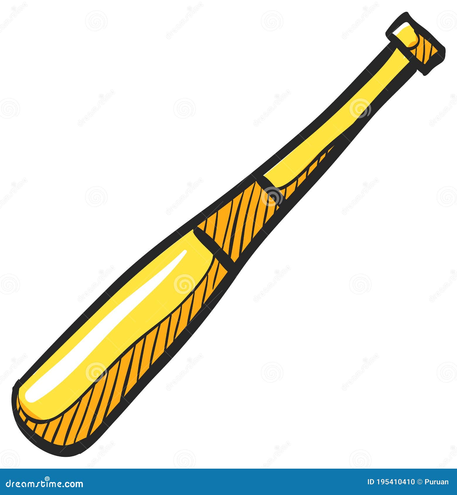 Icono De Bate De Béisbol En Dibujo De Color Ilustración del Vector