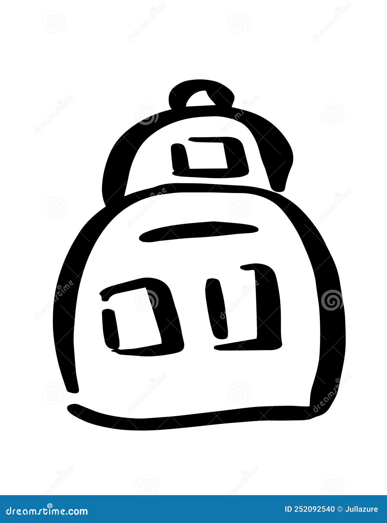 Icono De Bolsos Escolares Para Niños. Mochila De Senderismo. Mochila Con Material Escolar. Ilustración del Vector - Ilustración de equipaje, 252092540