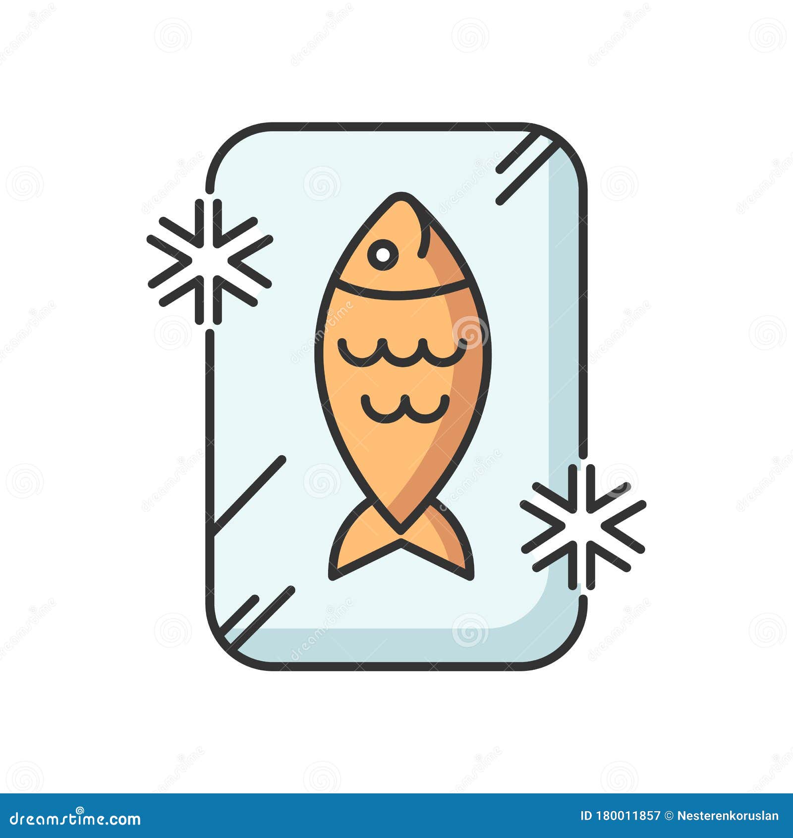 Icono De Color RGB De Alimento Congelado Ilustración del Vector -  Ilustración de pescados, concepto: 180011857