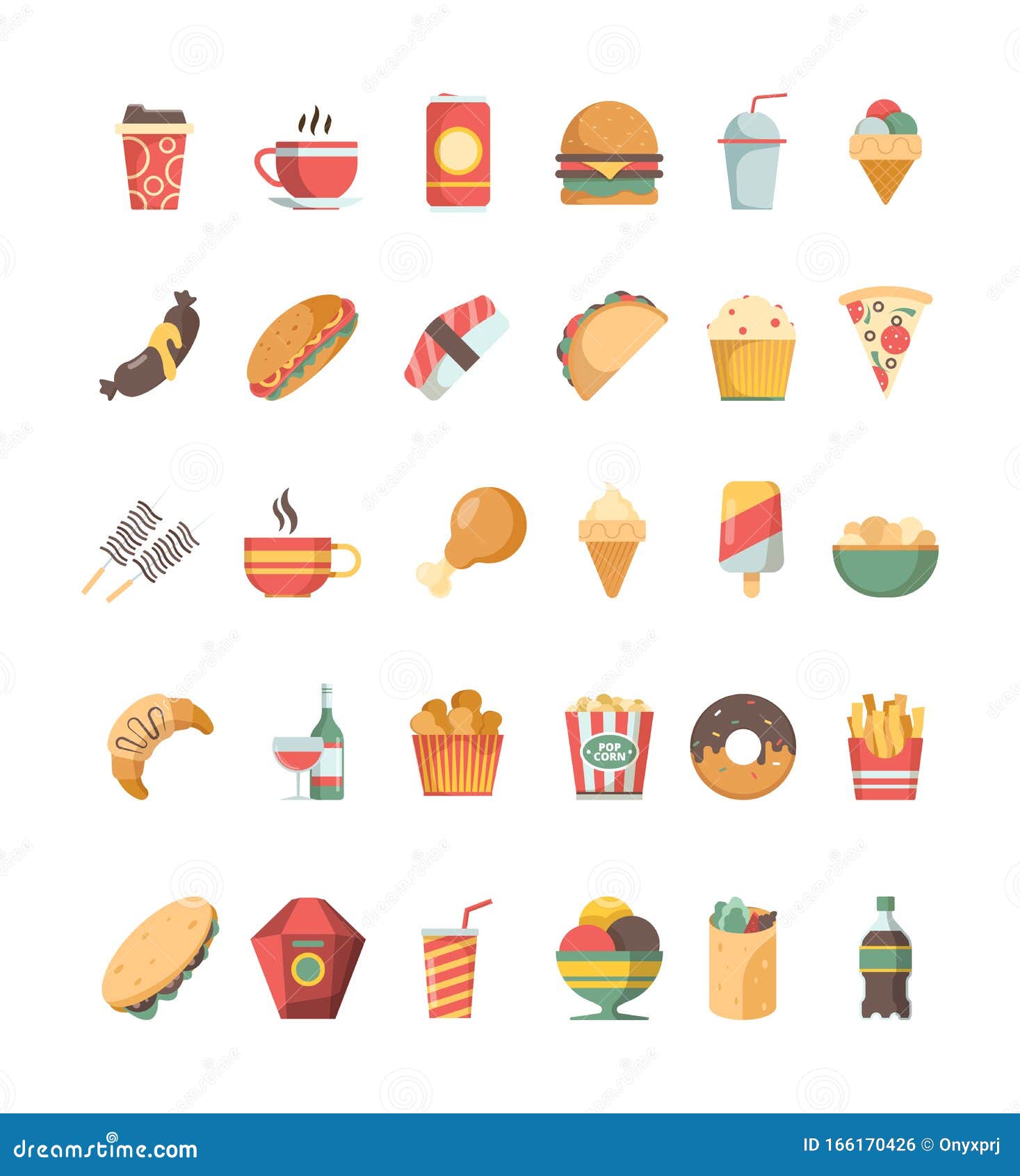 Icono De Comida Rápida Desechos De Comida Chatarra Productos Poco Saludables  Hamburguesa Hotdog Bebidas Pizza Asado Frito Crujien Ilustración del Vector  - Ilustración de pizza, fondo: 166170426