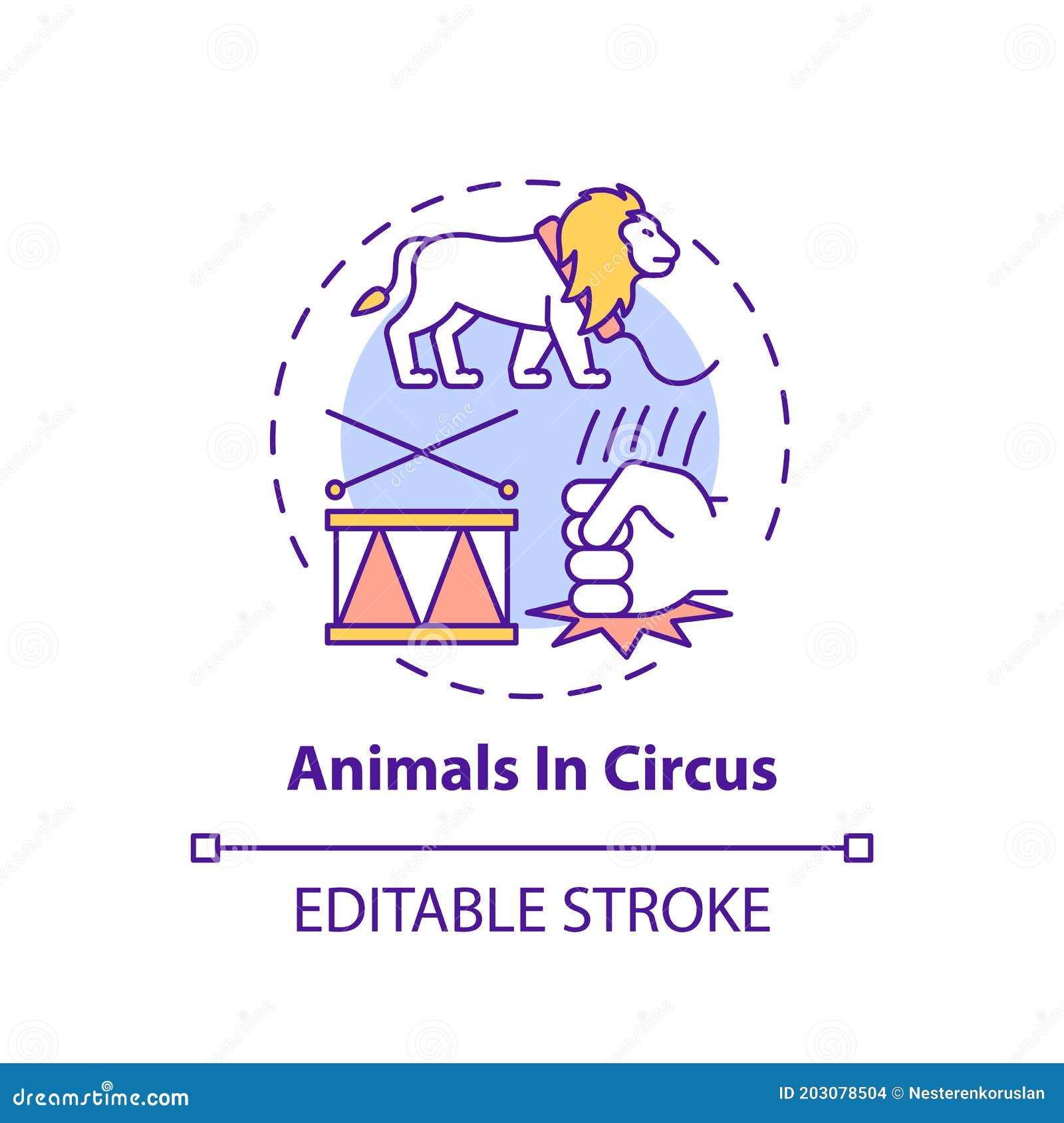 Icono De Concepto De Animales En Circo Ilustración del Vector - Ilustración  de extracto, derechos: 203078504