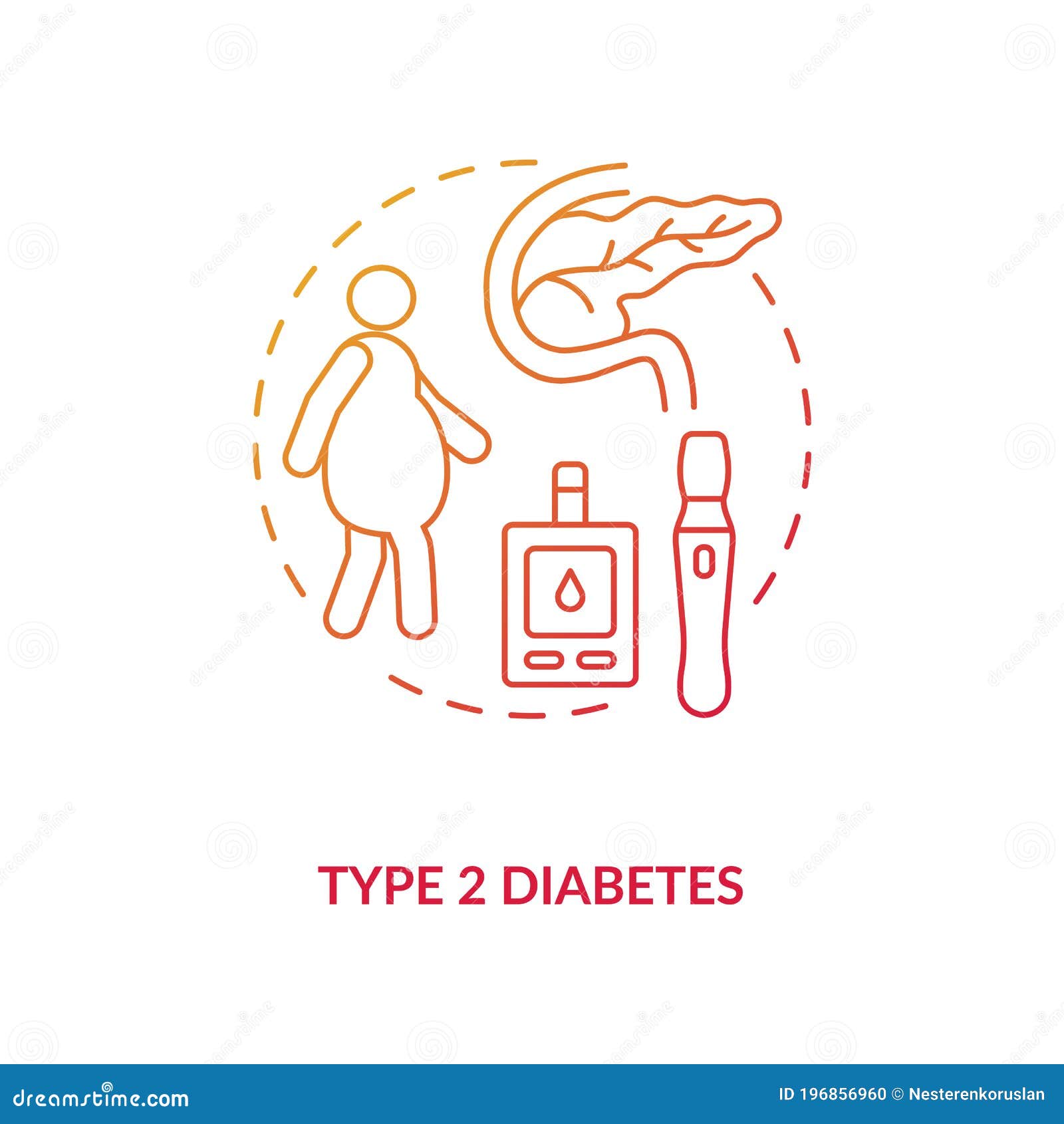 Icono De Concepto De Diabetes Tipo 2 Ilustración del Vector - Ilustración  de glucosa, nivel: 196856960