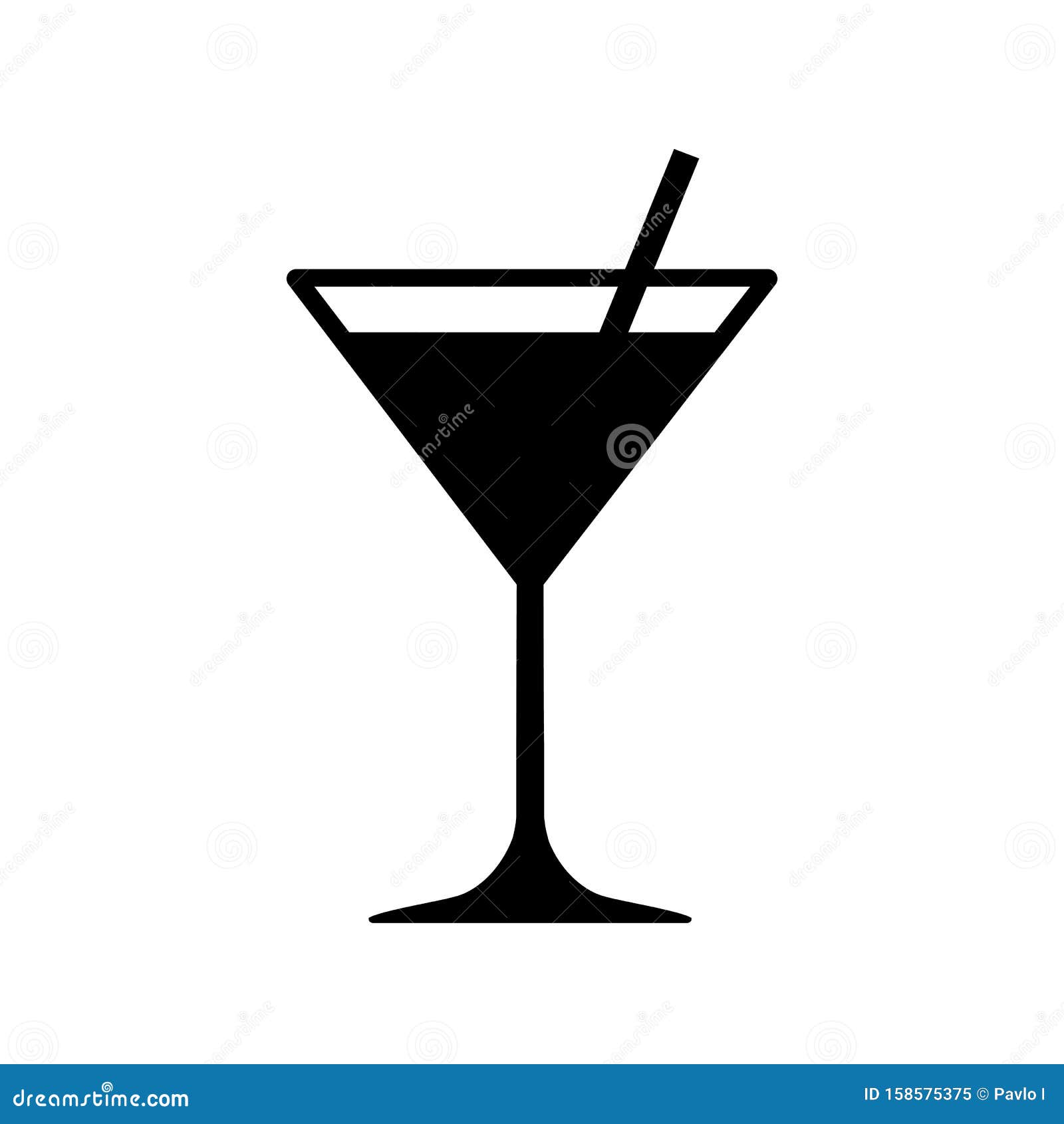 Icono De CÃ³ctel Martini, Signo De Copa Vector Stock de ilustración
