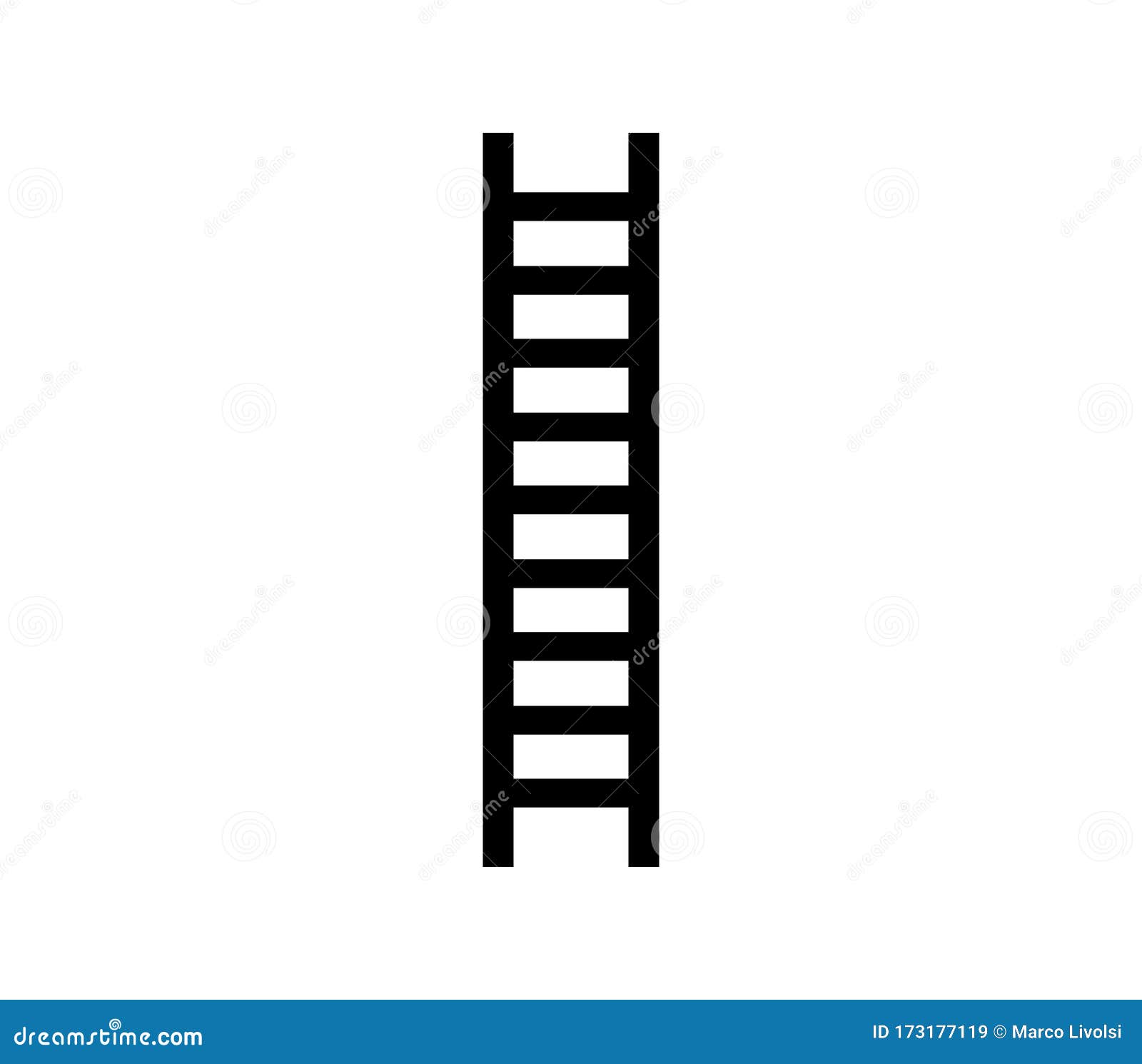 Icono De Escalera Ilustrado En Vector Sobre Fondo Blanco Stock De