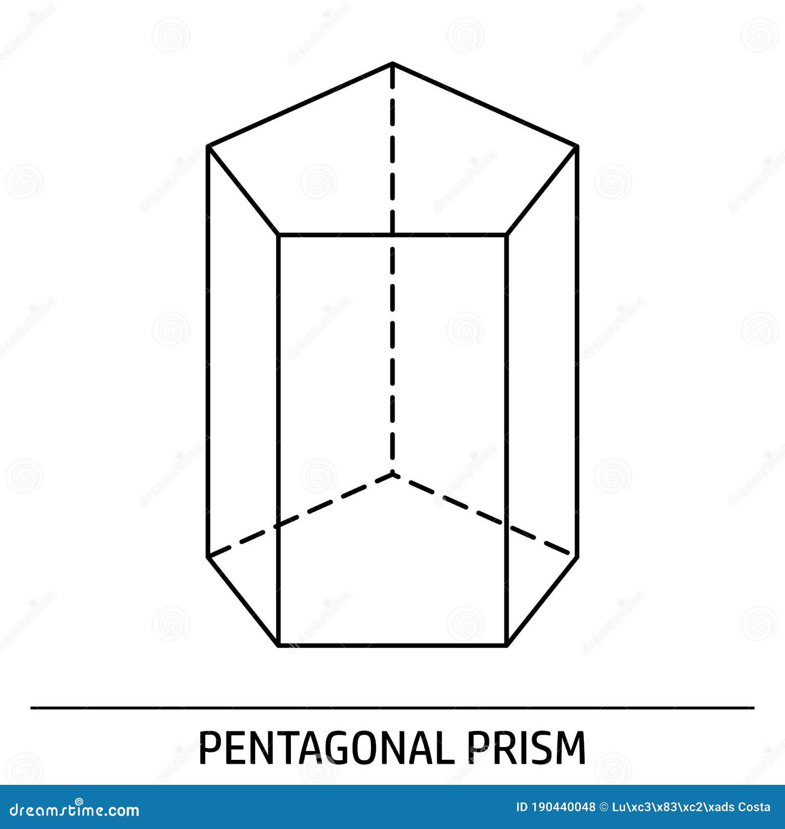 icono de esquema de prisma pentagonal stock de ilustración
