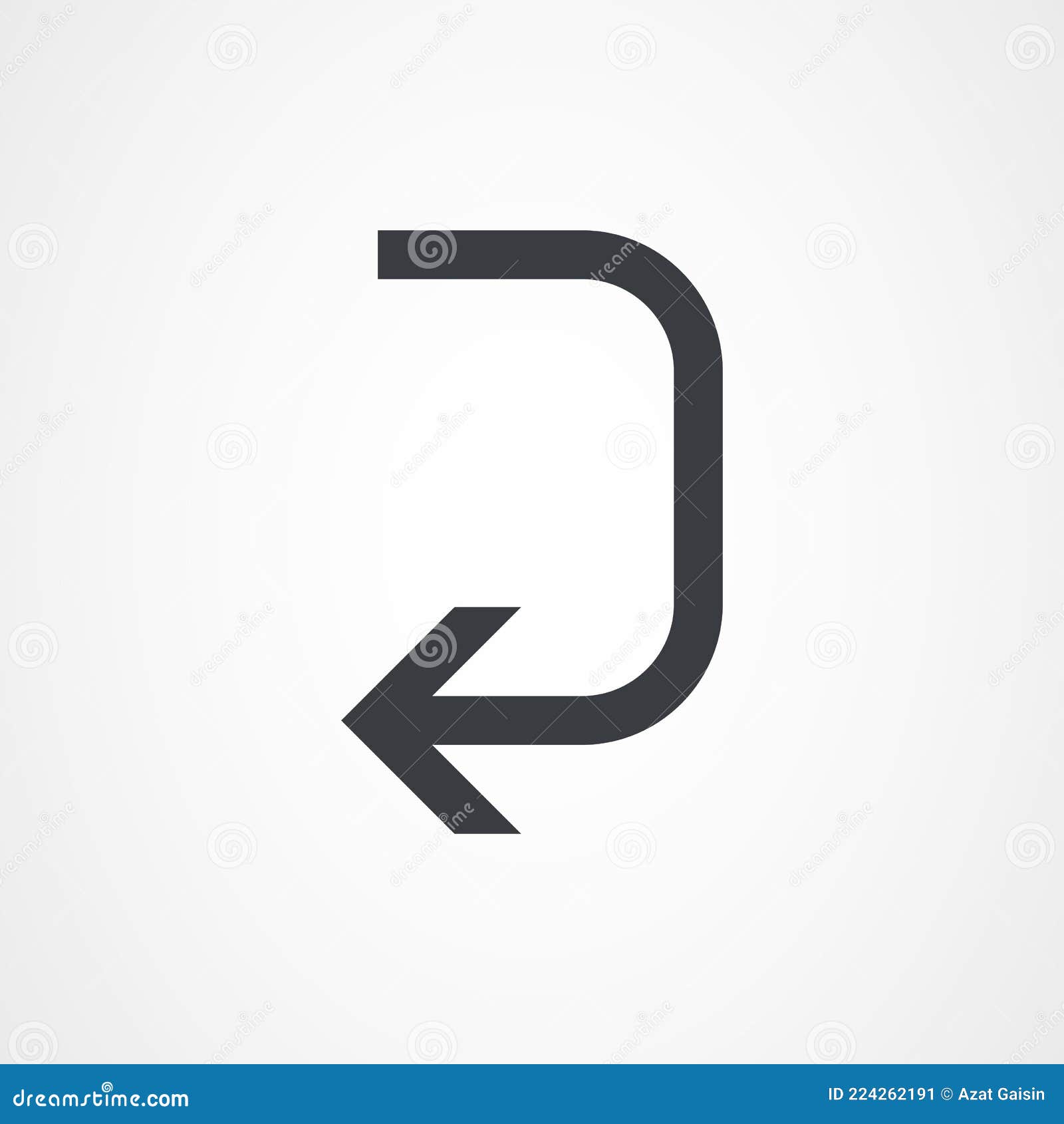 Icono De Flecha Izquierda De Curva Stock de ilustración - Ilustración de  izquierdo, internet: 224262191, image size:1600x1690