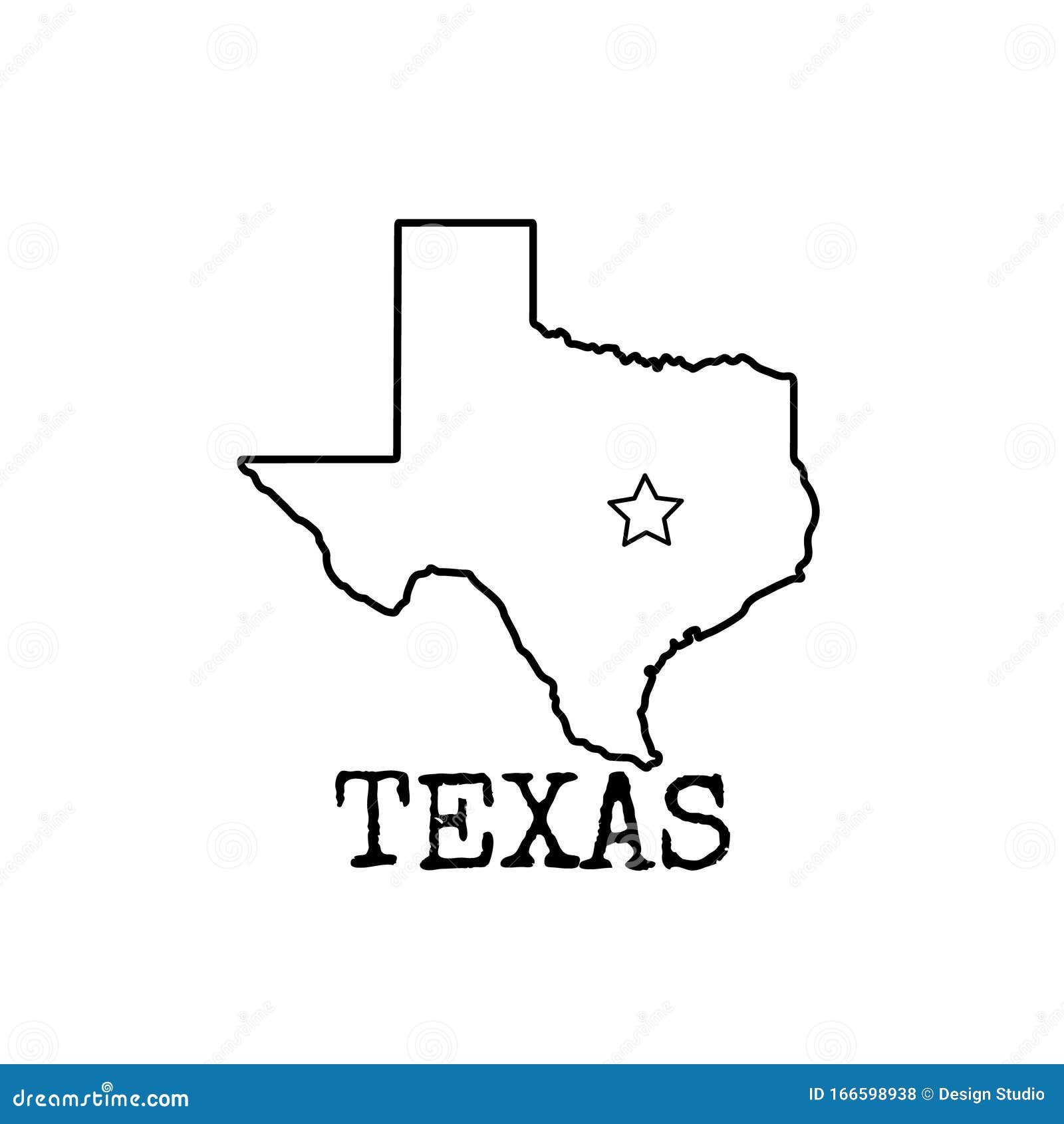 Icono De Forma De Mapa De Texas Dibujo De Líneas En Blanco Y Negro Ilustración del Vector - Ilustración de fondo, correspondencia: 166598938