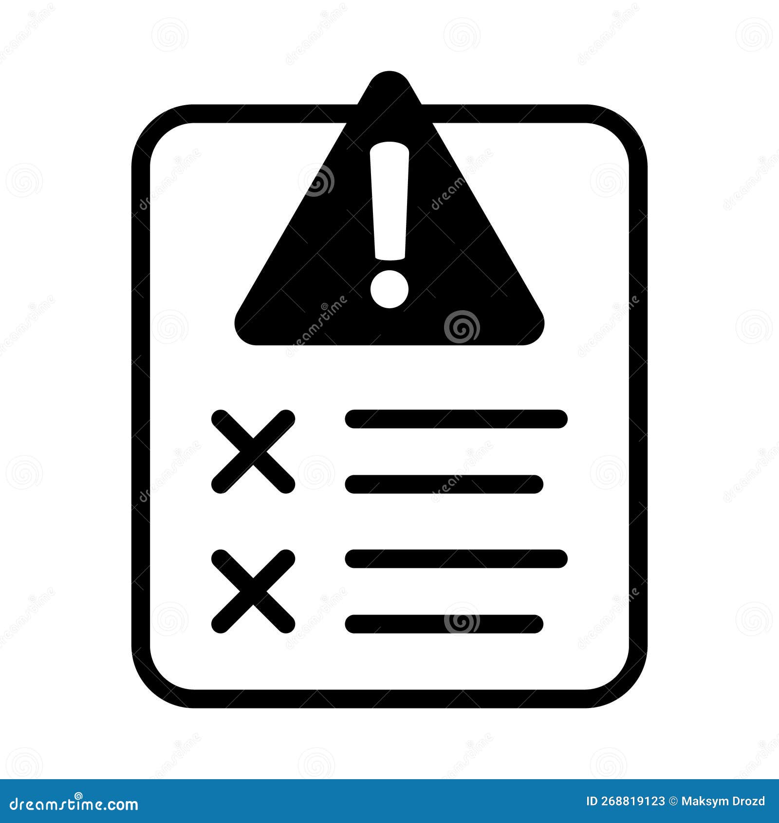 Icono De Informe De Error Icono De Vector De Prueba. Ilustración del Vector  - Ilustración de contorno, rechazamiento: 268819123, image size:1600x1690