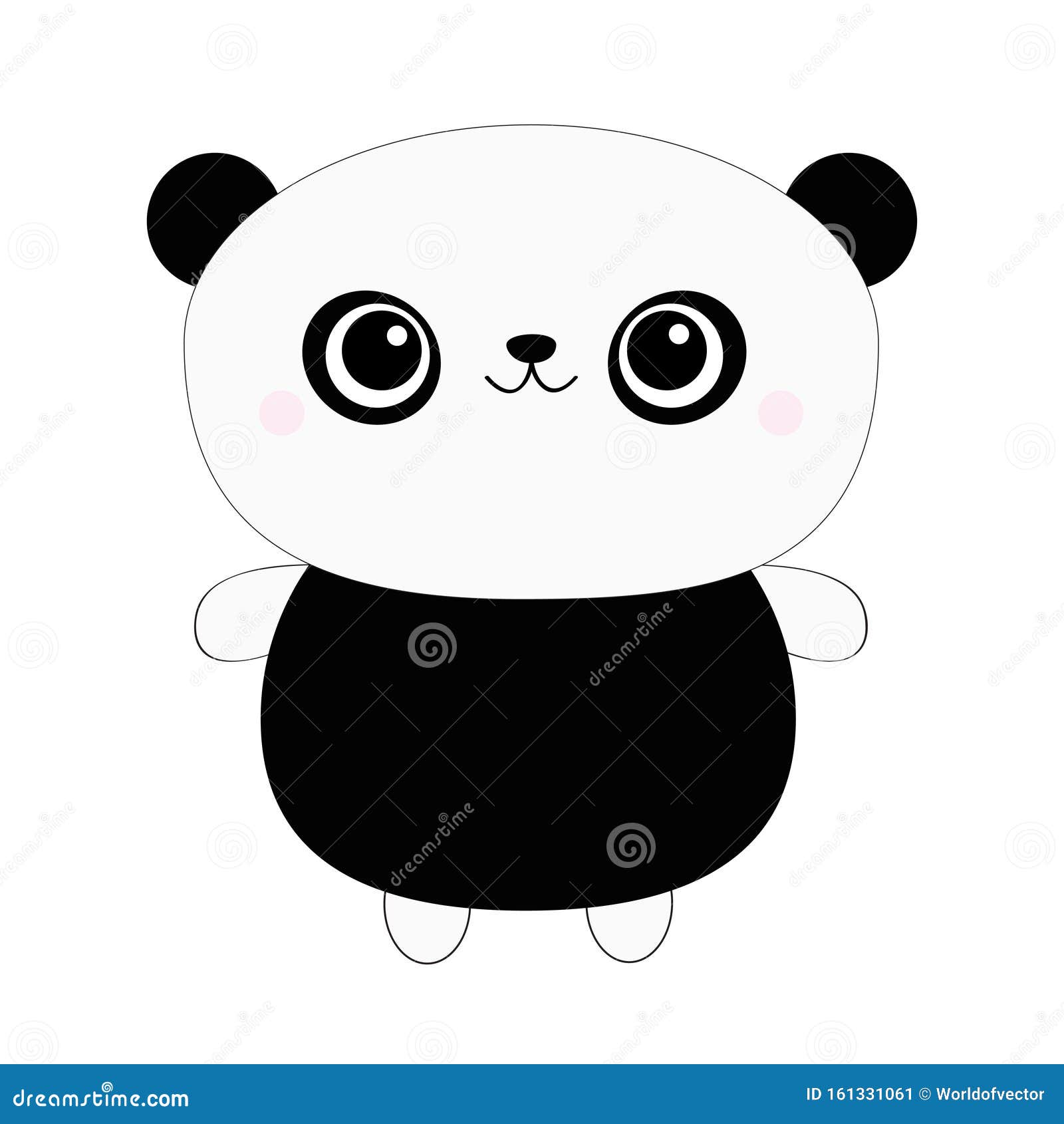 Icono De Juguete De Oso Panda Animal Kawaii Negro Y Blanco Caricatura De  Dibujos Animados Cara De Bebé Divertida Con Ojos, Nariz, Ilustración del  Vector - Ilustración de plano, color: 161331061