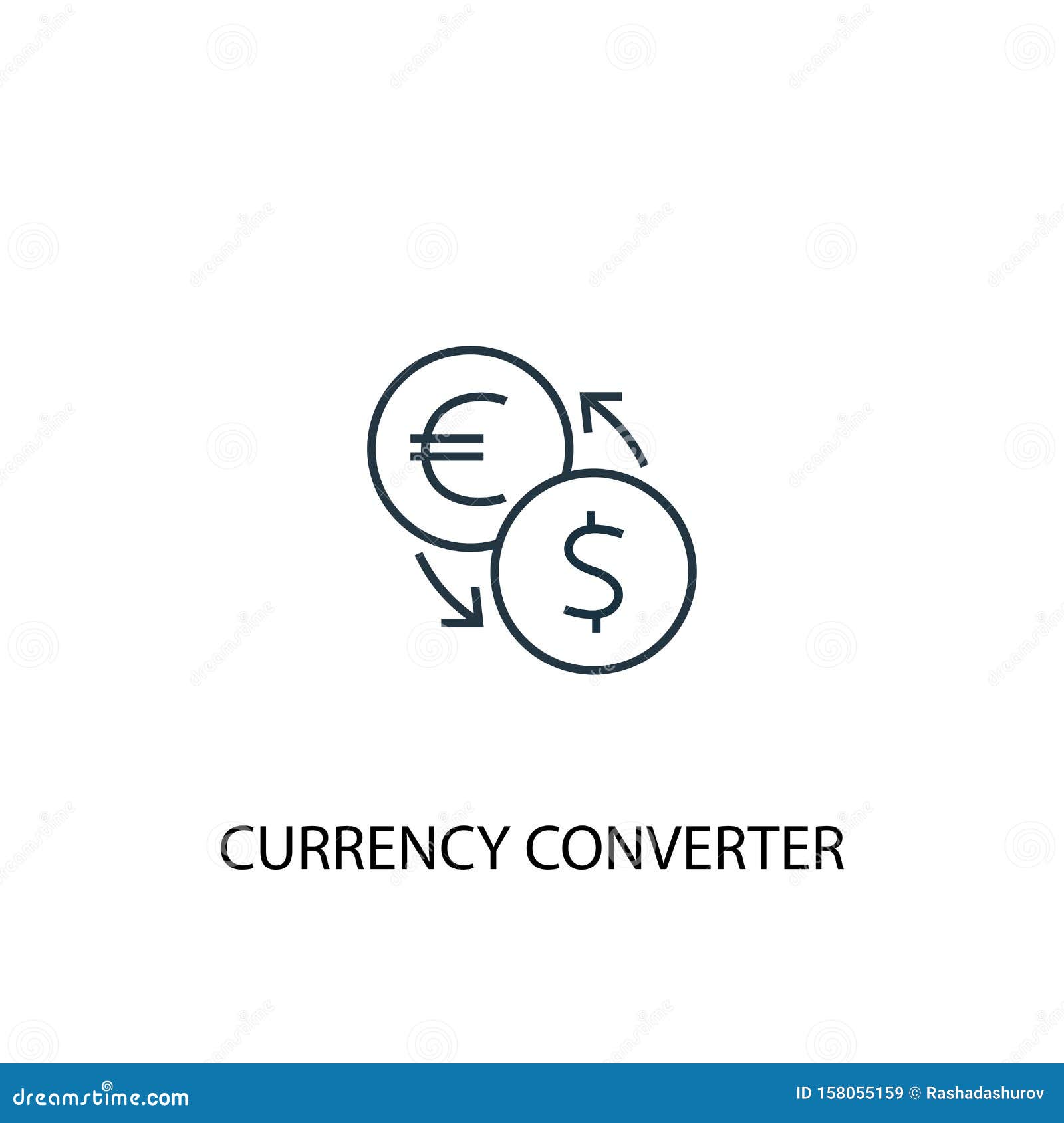 Icono De LÃnea De Concepto Convertidor De Moneda Ilustración del Vector -  Ilustración de finanzas, vector: 158055159