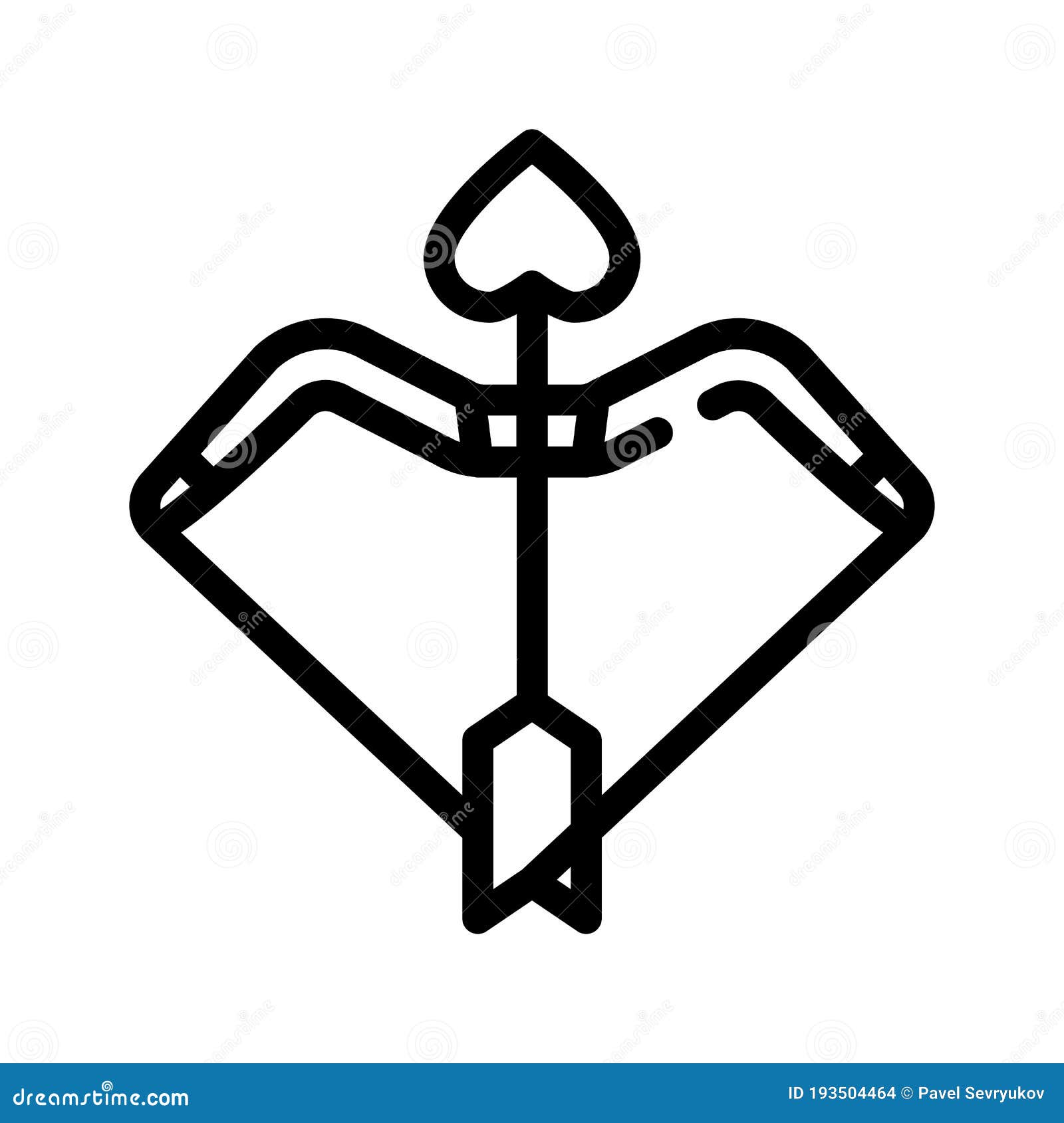 Icono De Línea De Flecha De Arco De Cupido Ilustración del Vector -  Ilustración de aislado, amargura: 193504464