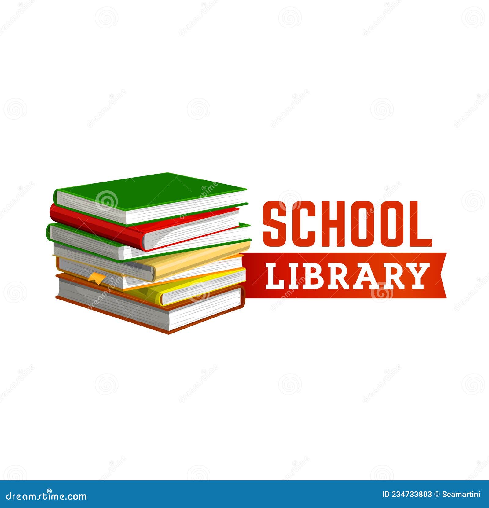 Icono De La Biblioteca Escolar Con Educación En Montón De Libros  Ilustración del Vector - Ilustración de emblema, academia: 234733803