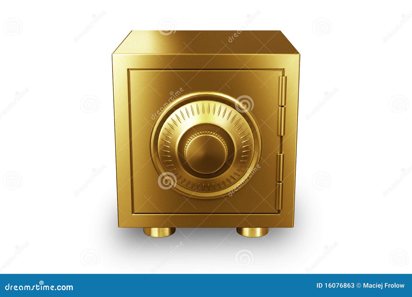 Icono de la caja fuerte del oro. Icono seguro del oro en fondo del whate