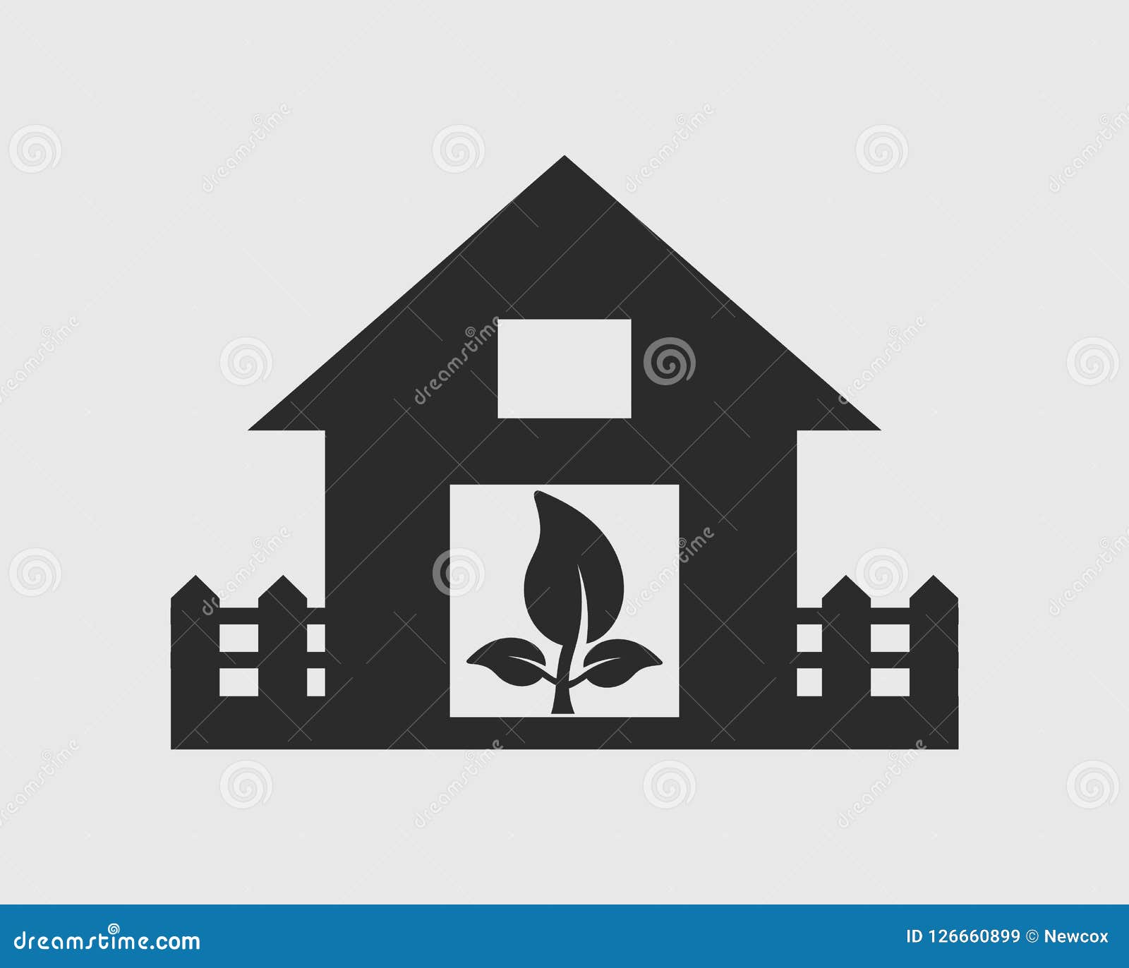 Icono De La Casa De Eco Simbolo De La Hoja Ilustracion Del Vector Ilustracion De Negro Vida 126660899