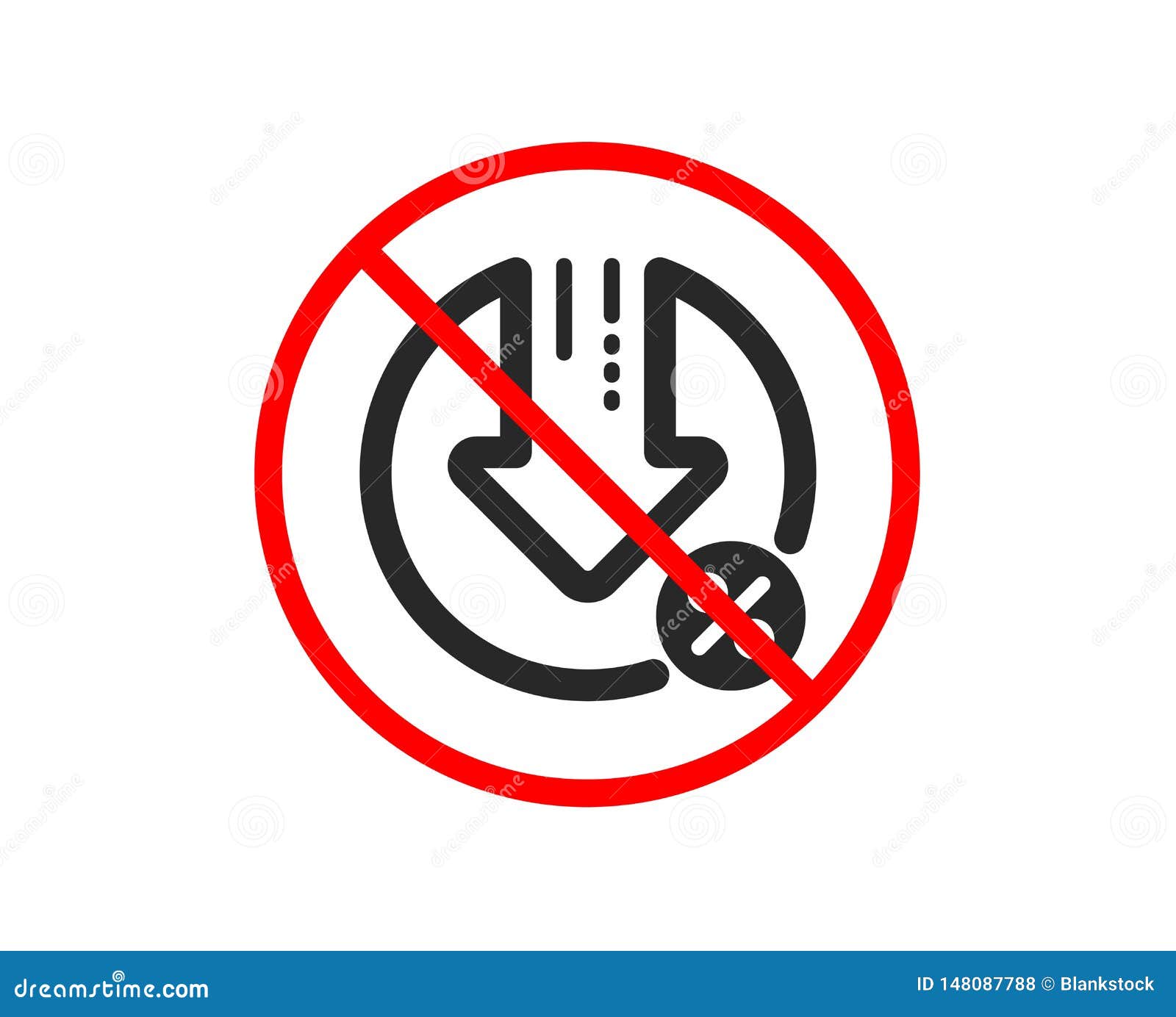 Icono de la disminuci?n del por ciento del pr?stamo Muestra del descuento Vector. No or Stop. Loan percent decrease icon. Discount sign. Credit percentage symbol. Prohibited ban stop symbol. No loan percent icon. Vector