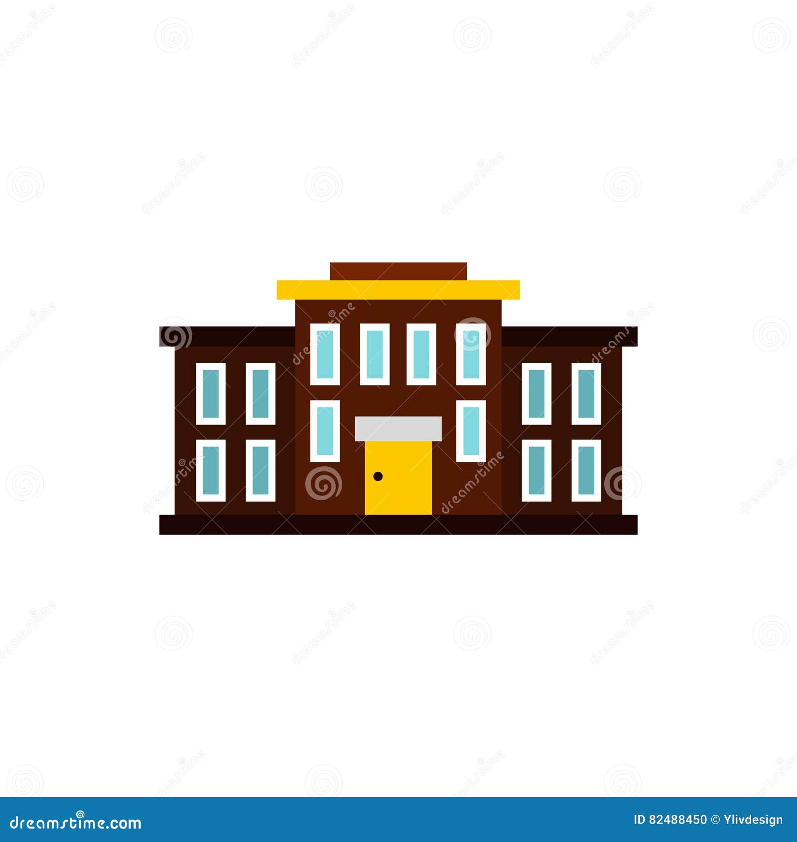 Icono De Escuela, Estilo Plano Ilustración del Vector - Ilustración de  grado, aislado: 82488450, image size:1600x1690