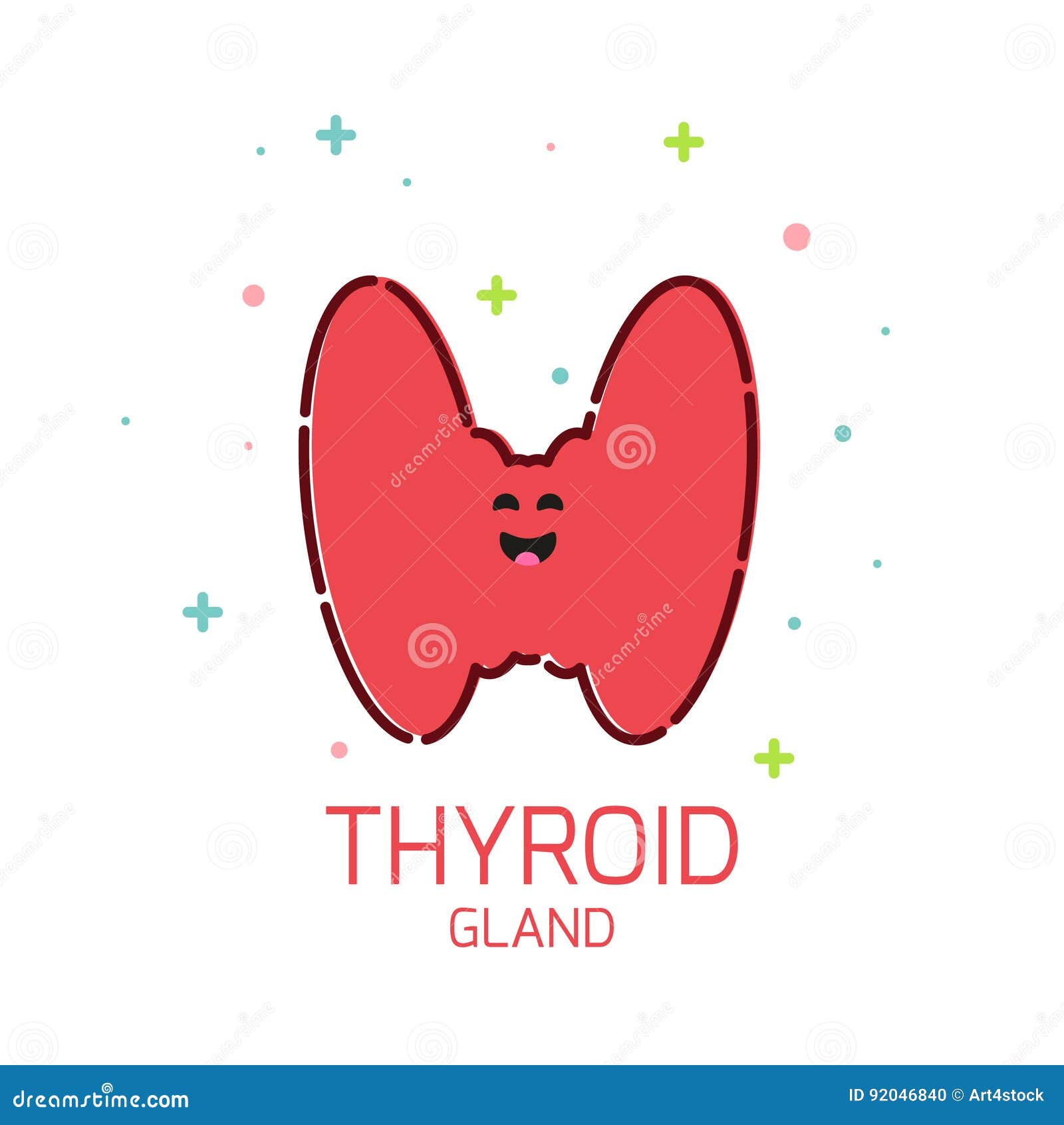 Icono De La Historieta De La Glándula Tiroides Ilustración del Vector Ilustración de laringe