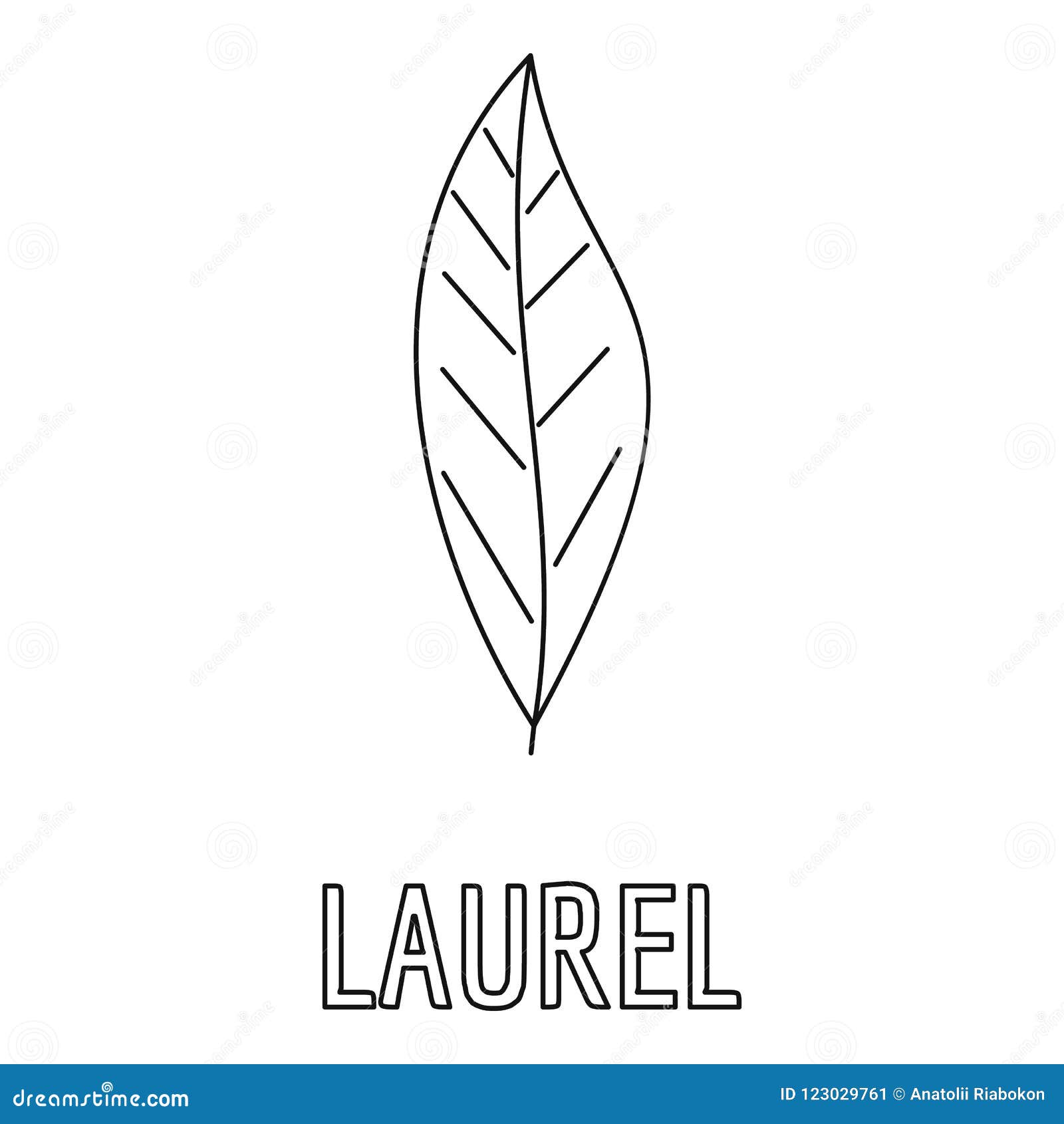Icono De La Hoja Del Laurel, Estilo Del Esquema Stock de ilustración