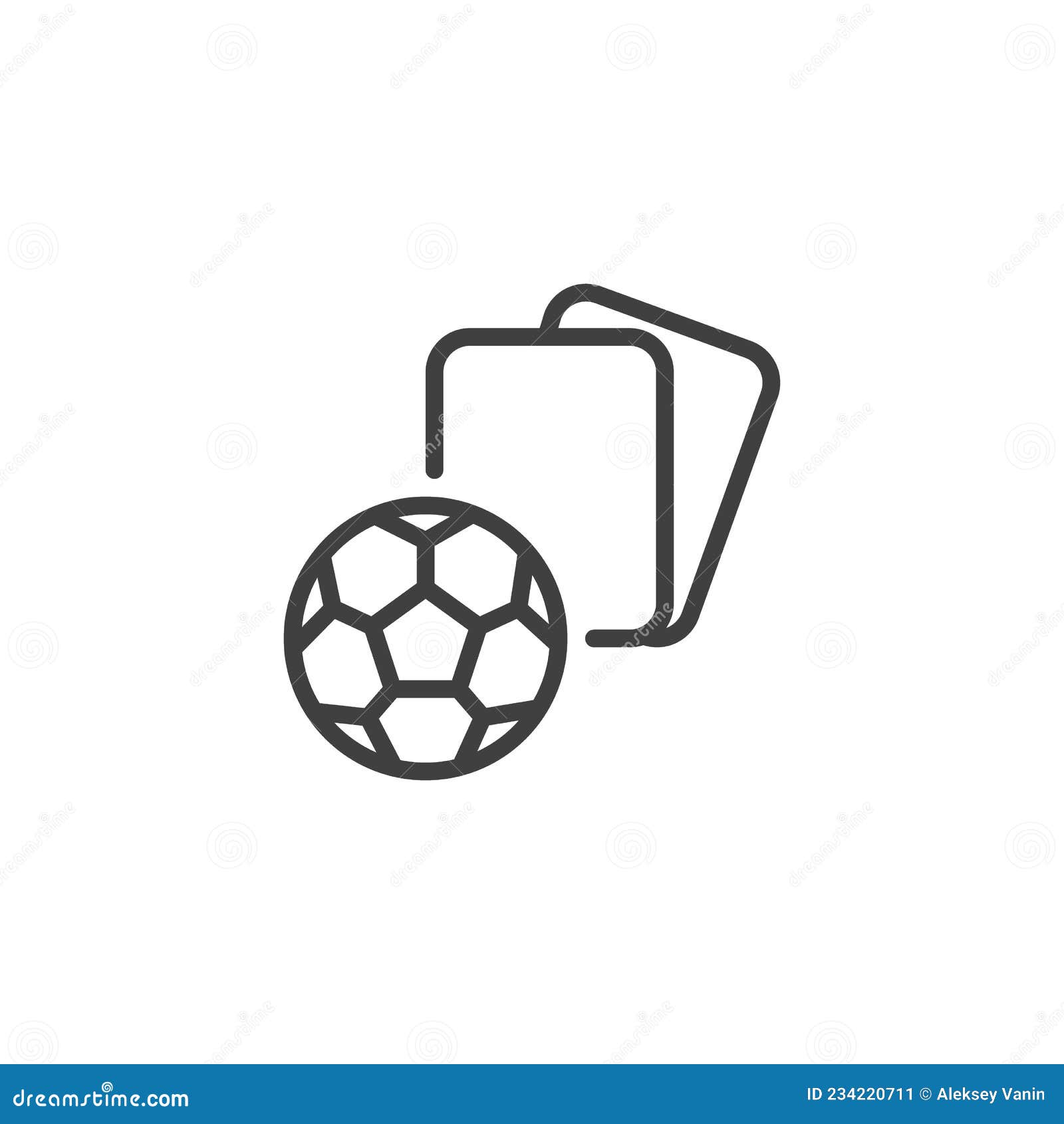 Icono De La Línea De Cartas De Fútbol Y De árbitro Ilustración del