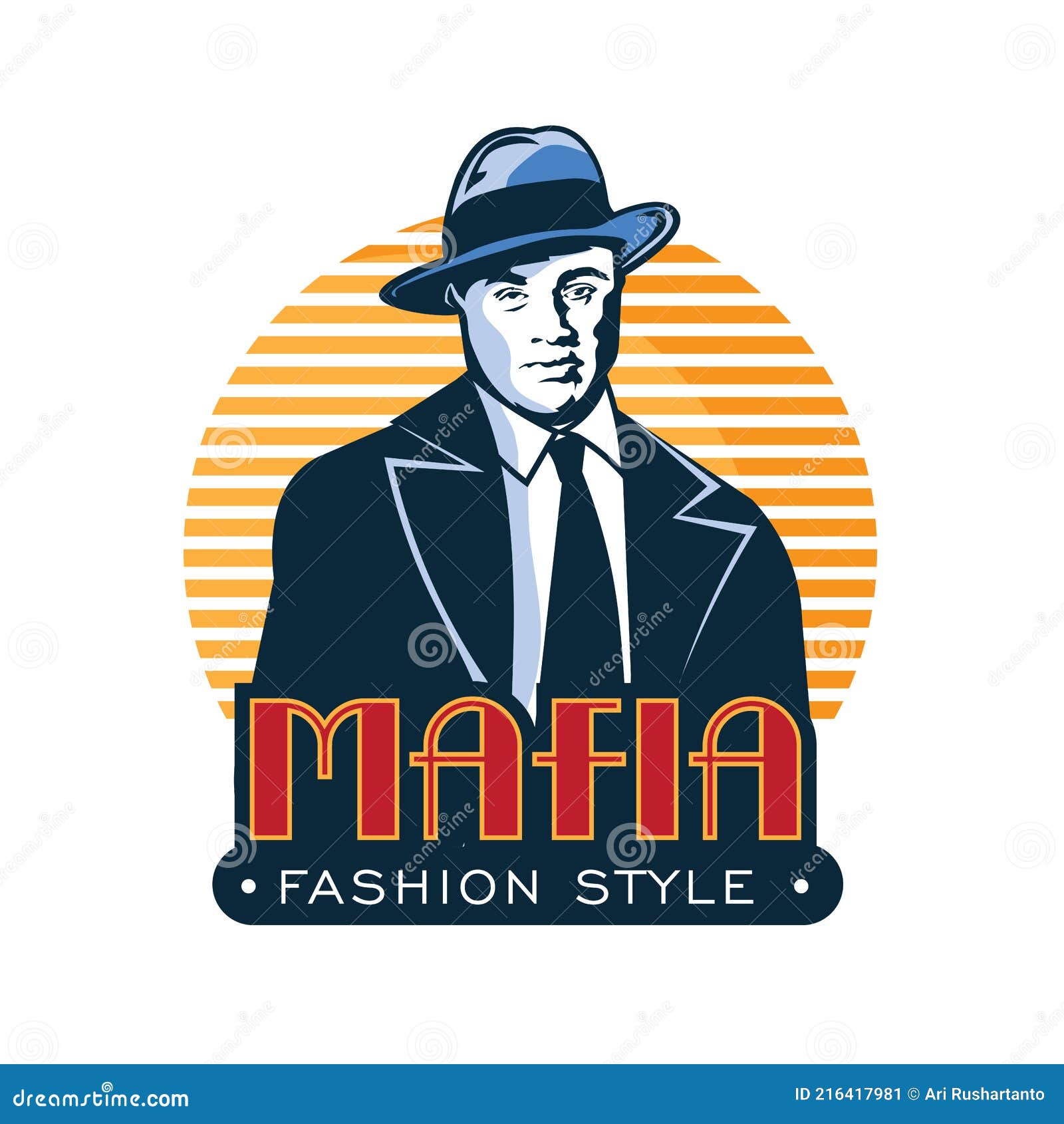 Icono De La Mafia Logo En Estilo Vintage Stock de ilustración - Ilustración  de agente, manera: 216417981