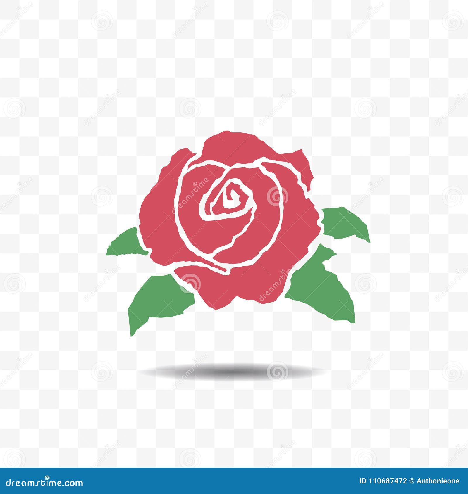 Icono De La Rosa Del Rojo Aislado En Fondo Transparente Ilustración del  Vector - Ilustración de hojas, autor: 110687472