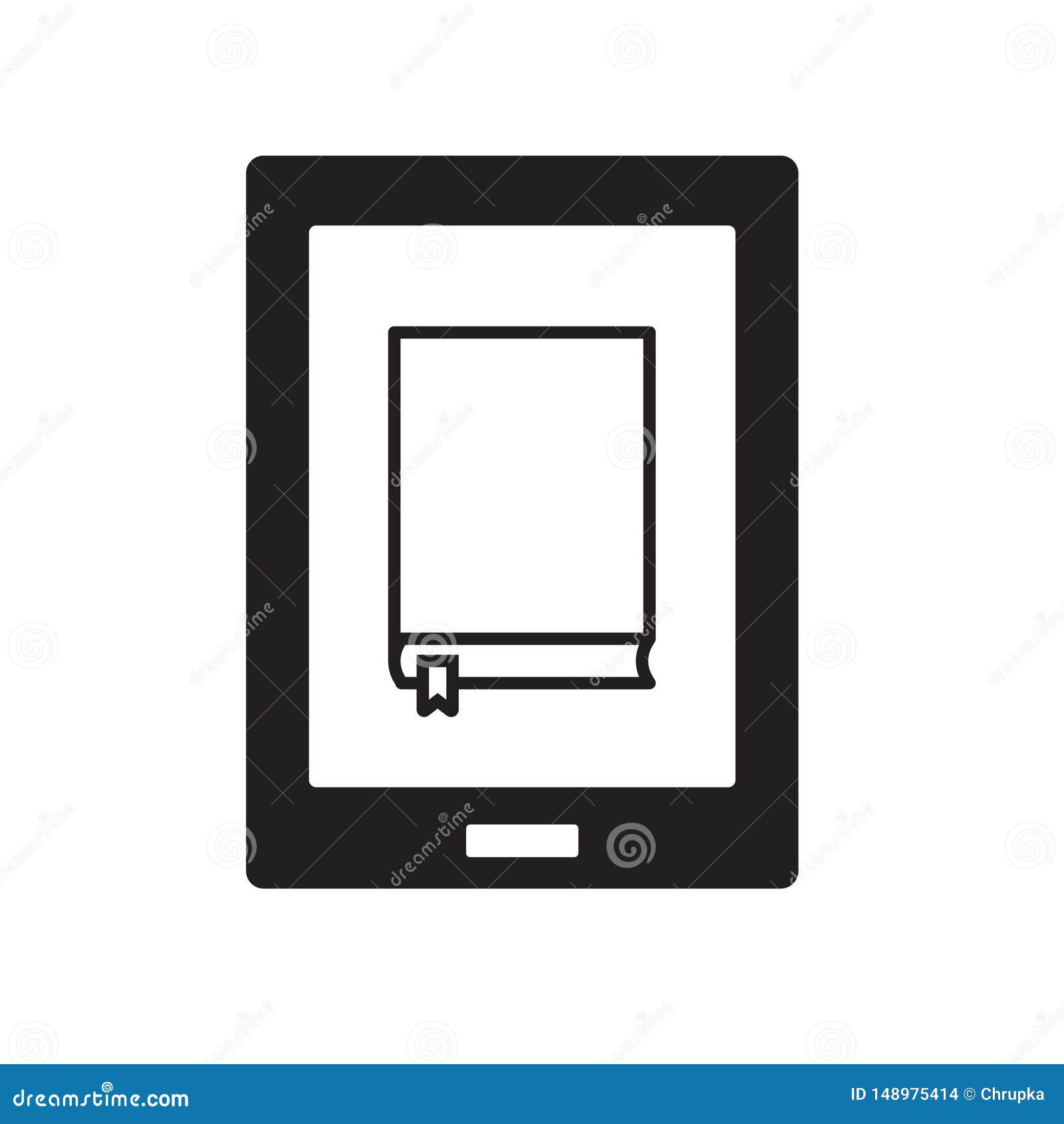 Icono De Lector De Libros Electrónicos Ilustración del Vector - Ilustración  de digital, silueta: 148975414