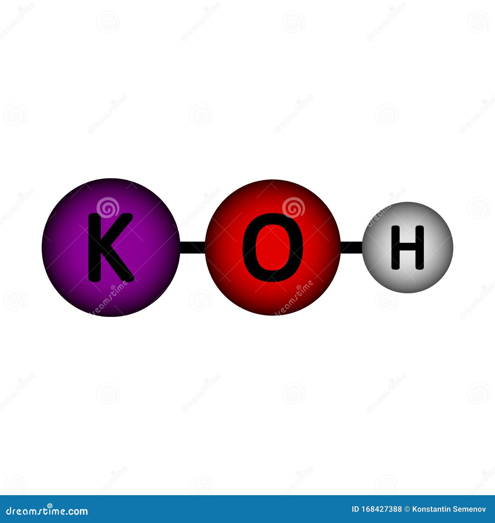 Icono De Molécula De Hidróxido De Potasio Stock de ilustración -  Ilustración de venenoso, hora: 168427388