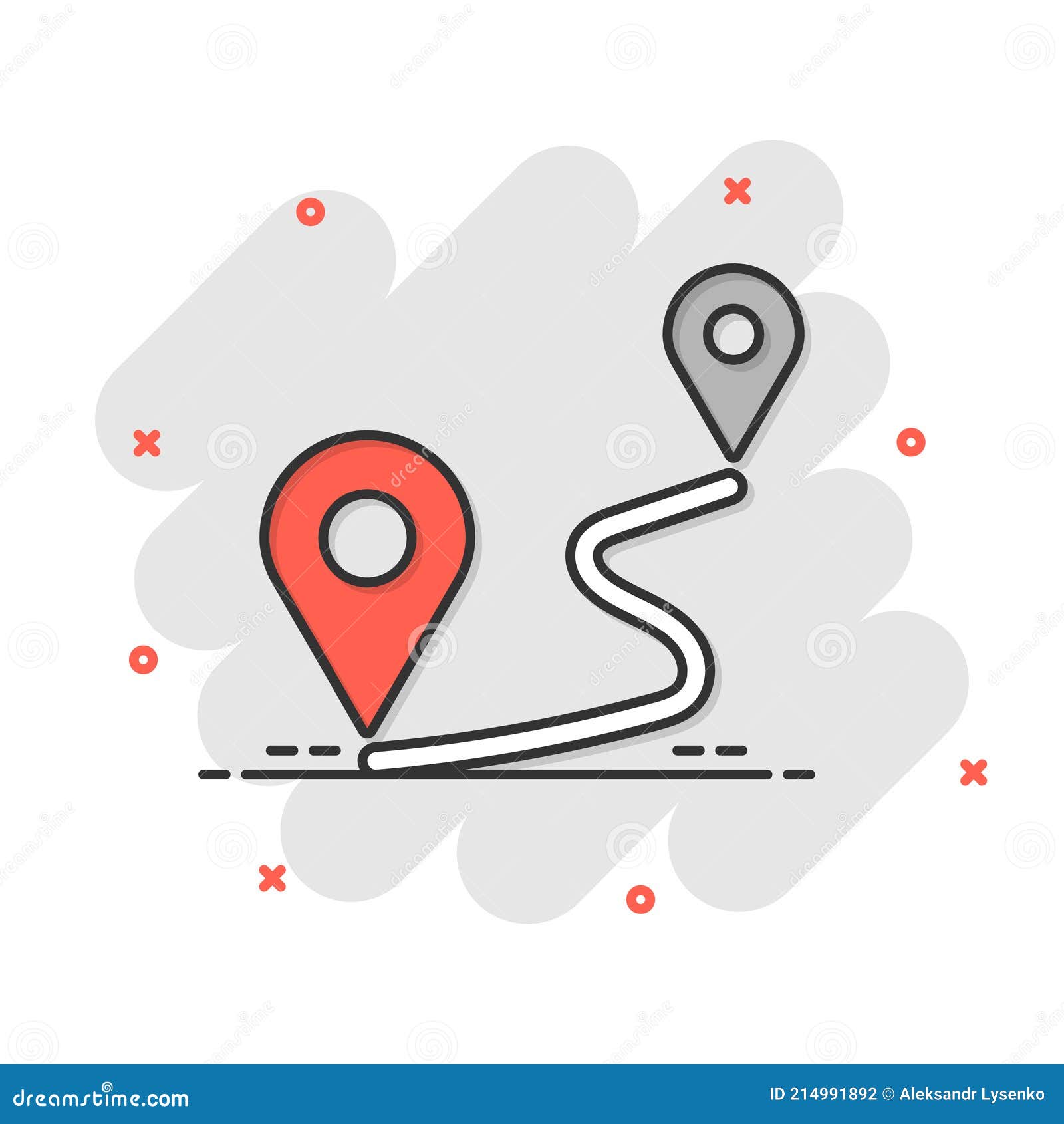 Icono De Pin De Distancia En Estilo Cómico. Gps Navegación Vector  Ilustración De Dibujos Animados Sobre Fondo Aislado Blanco. Viaj  Ilustración del Vector - Ilustración de neaten, distancia: 214991892