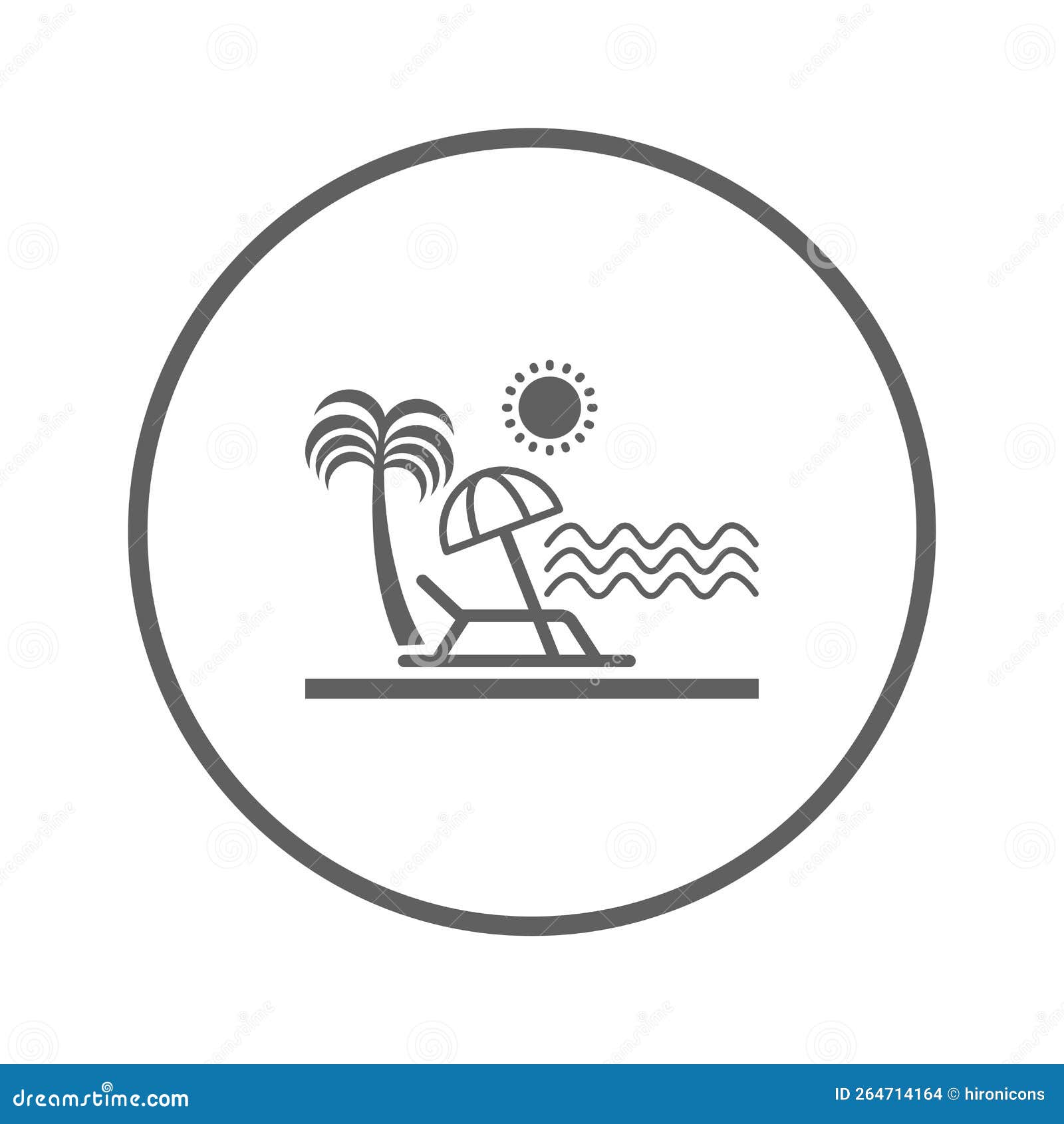 Icono de playa stock de ilustración. Ilustración de vector 264714164