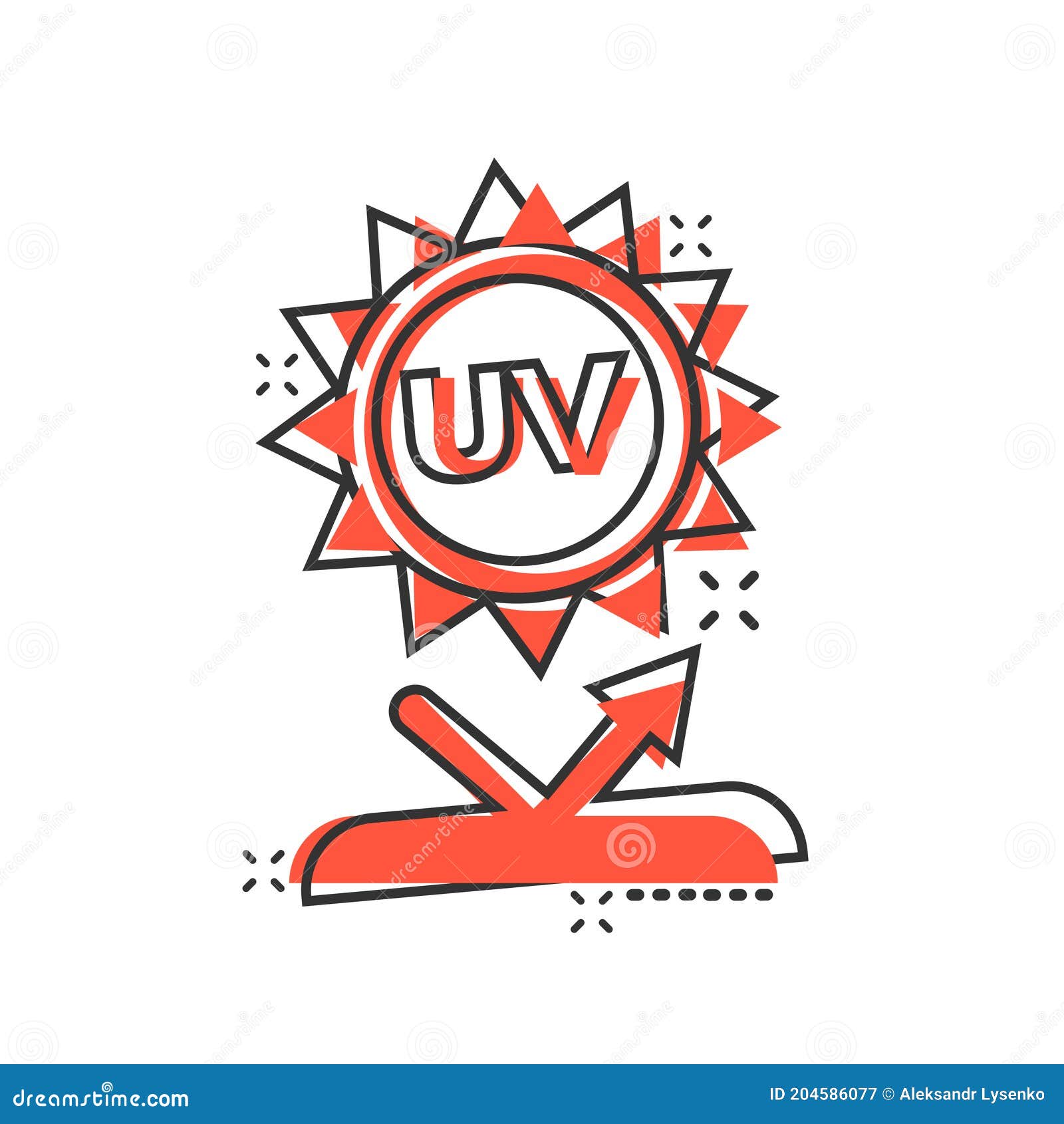 Icono De Radiación Uv En Estilo Cómico. Ilustración De Vector De Dibujos Animados  Ultravioleta Sobre Fondo Aislado Blanco. Salpica Ilustración del Vector -  Ilustración de solar, verano: 204586077