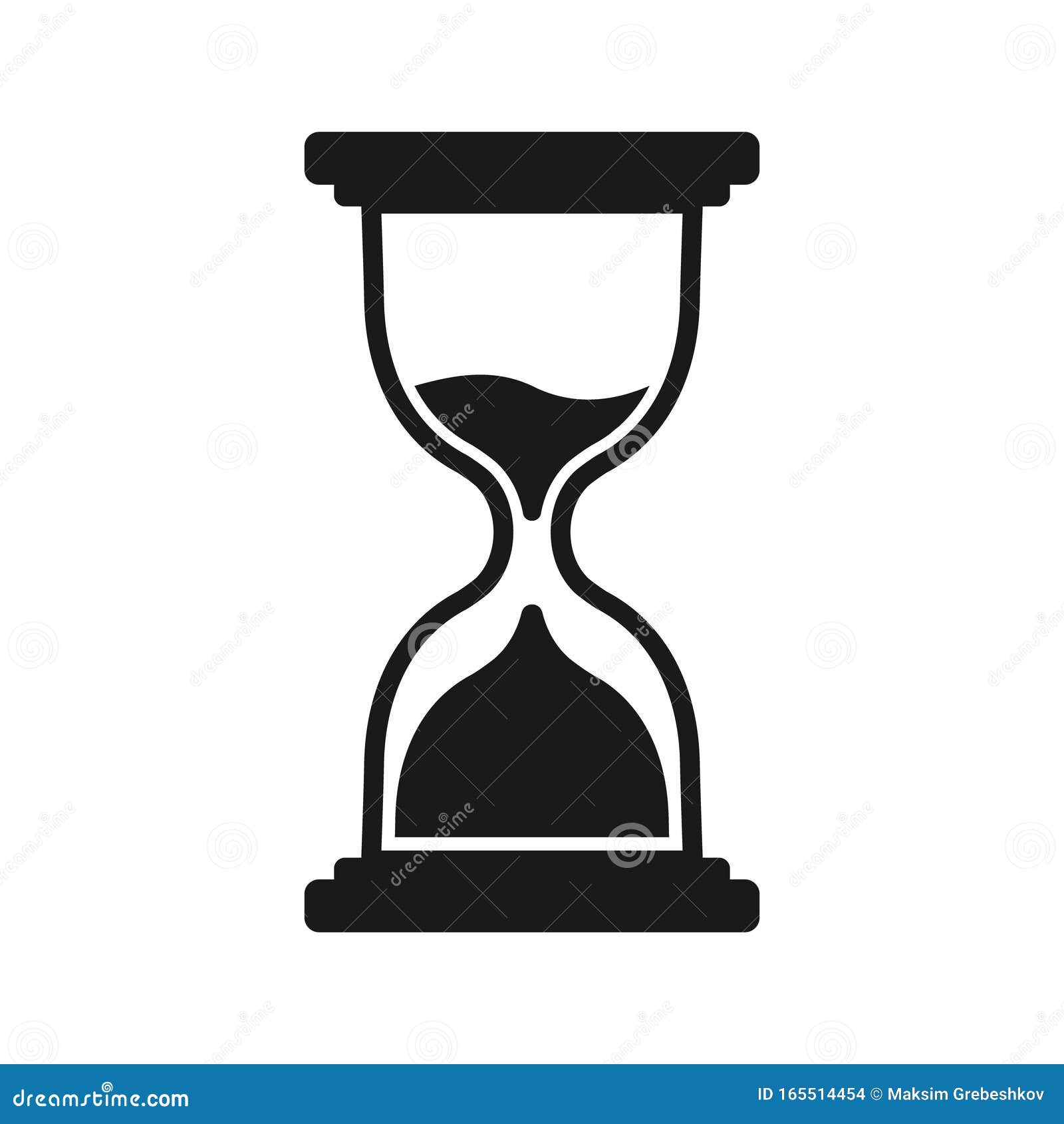Icono de reloj arena stock de ilustración. Ilustración de fondo - 165514454