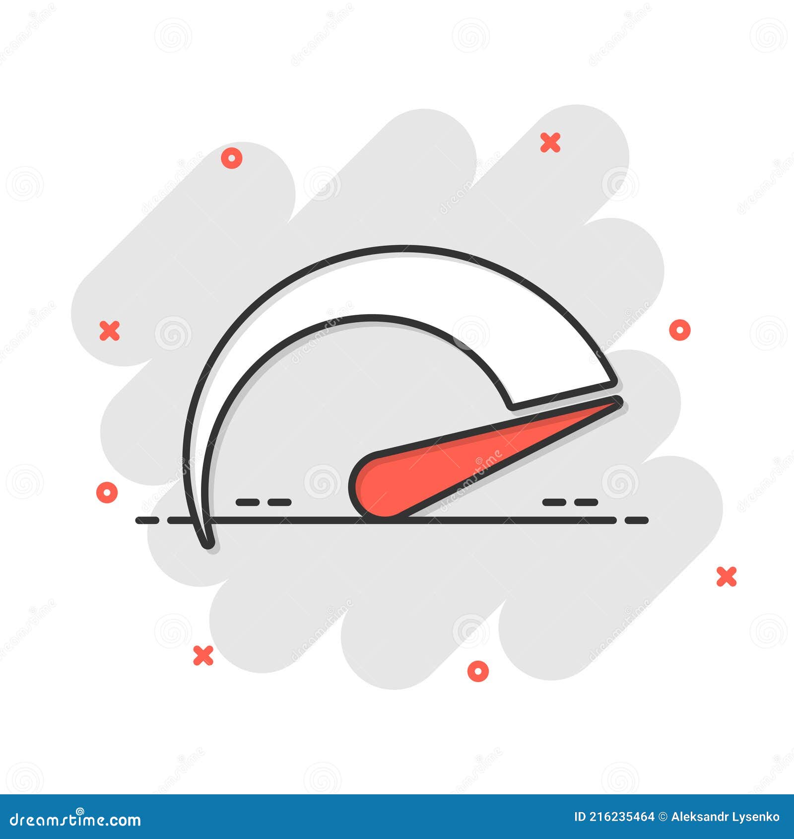 Icono De Signo De Nivel Del Velocímetro En Estilo Cómico. Acelerar  Ilustración De Dibujos Animados De Vectores En Fondo Aislado Bl Ilustración  del Vector - Ilustración de informe, financiero: 216235464