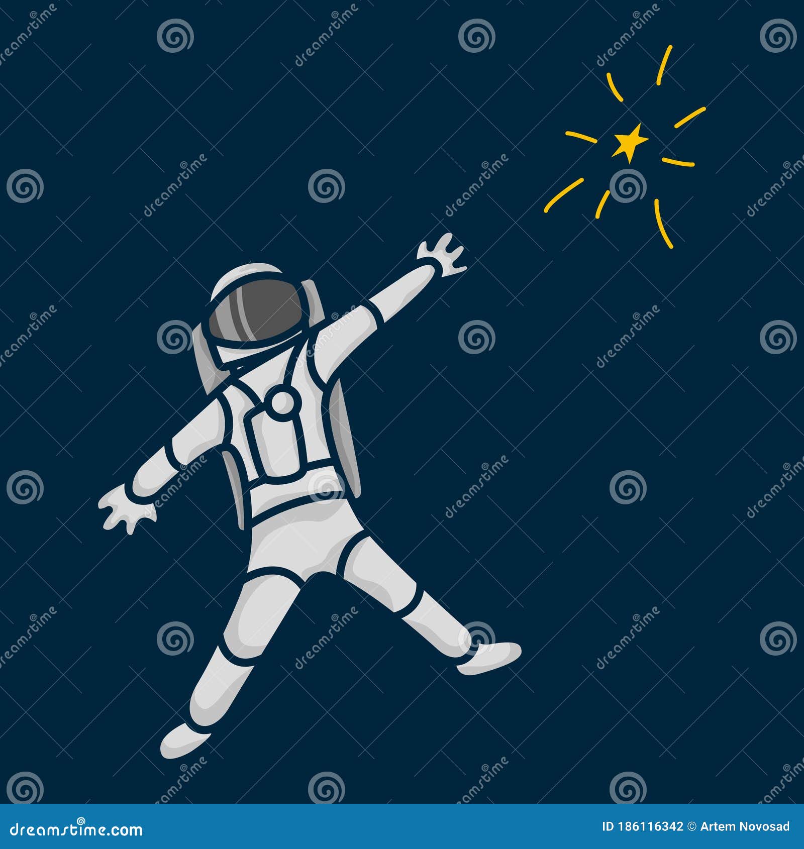 Casco Astronauta, Ilustración De Dibujo Vectorial a Mano En Fondo