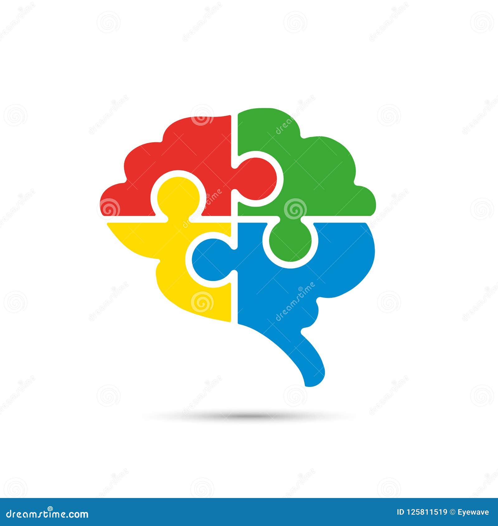 Icono Del Cerebro Y Del Rompecabezas del Vector - Ilustración de modelo, cerebro: 125811519