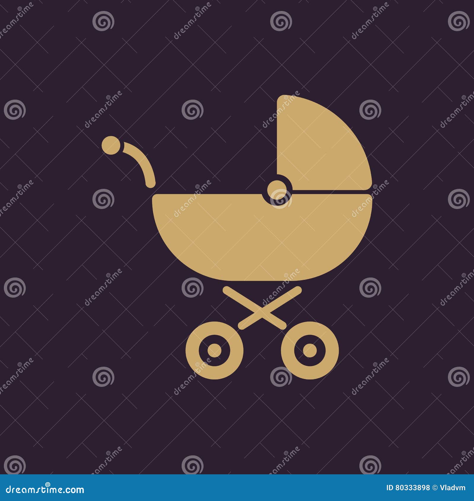 Icono de carro de bebé silueta de icono de cochecito de bebé