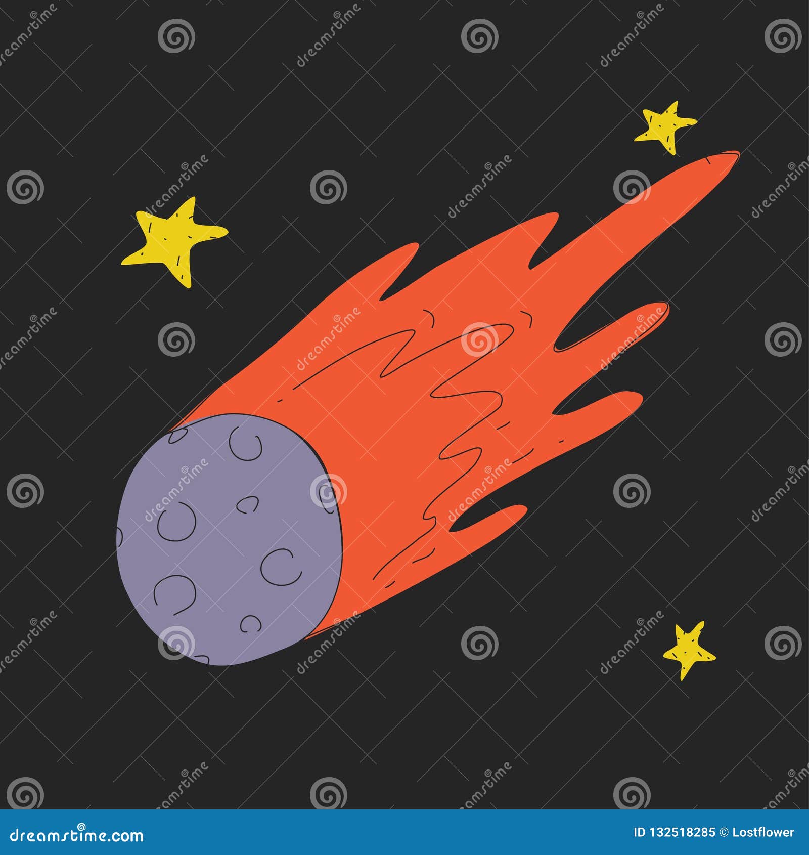 Icono Del Cometa Del Espacio De La Historieta Con Las Estrellas Para Los  Niños Exploración Del Viaje De La Aventura Alrededor Del Ilustración del  Vector - Ilustración de astronave, garabato: 132518285