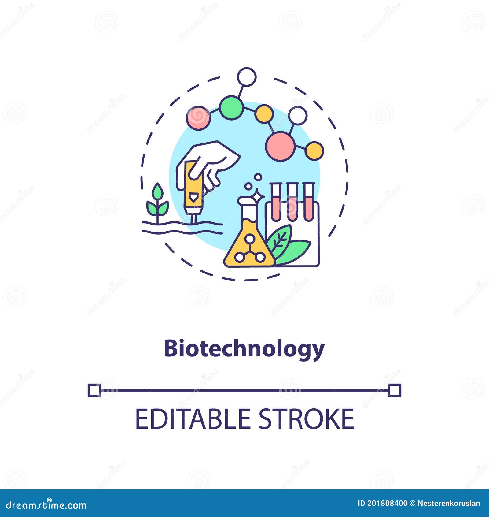 Icono Del Concepto De La Biotecnología Ilustración del Vector - Ilustración  de laboratorio, general: 201808400