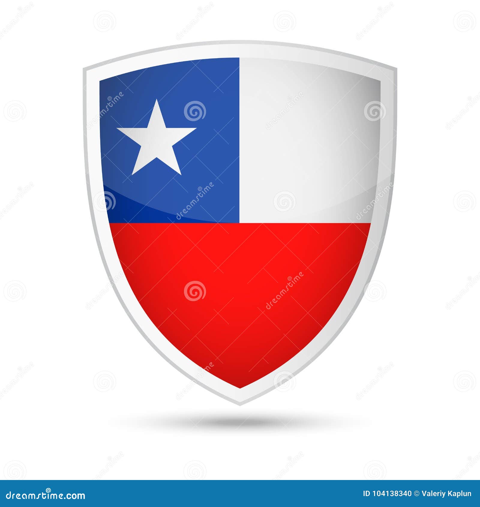 Icono Del Escudo Del Vector De La Bandera De Chile Stock de ilustración