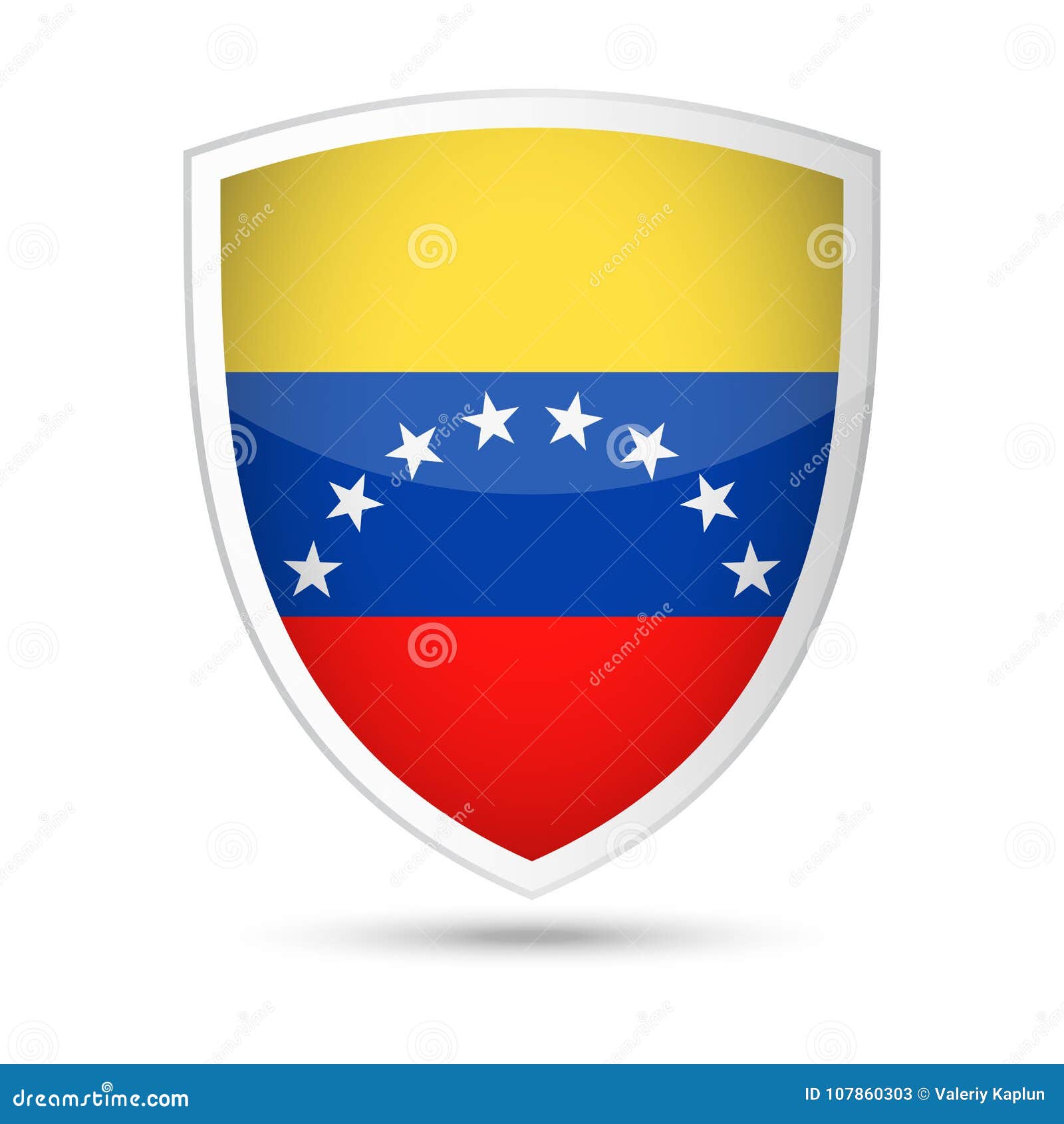 Icono Del Escudo Del Vector De La Bandera De Venezuela Stock De Ilustración Ilustración De