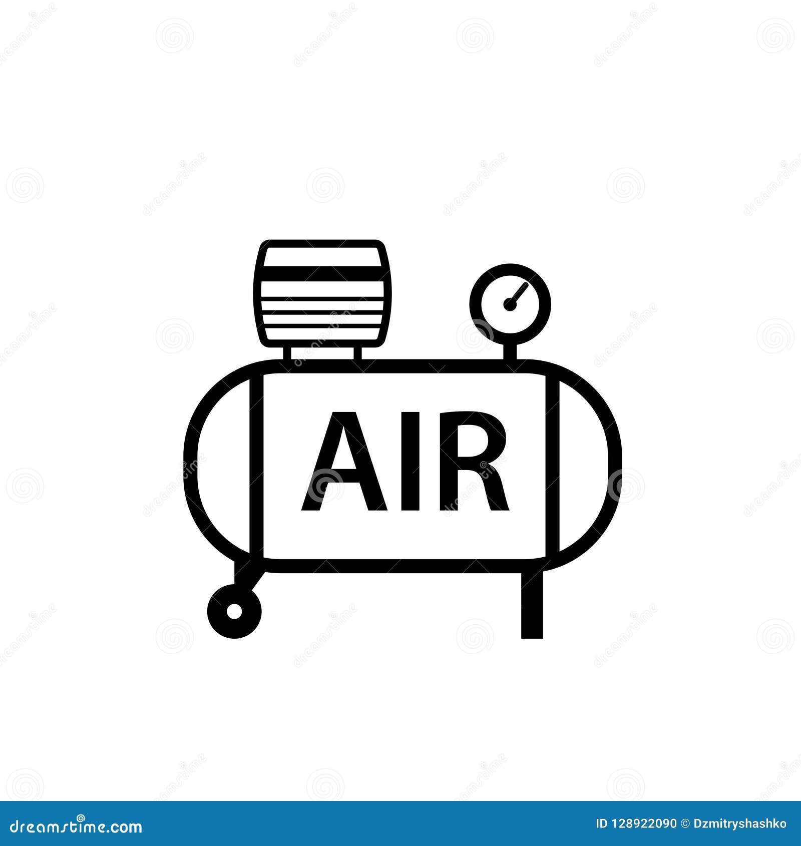 Icono Del Esquema Del Compresor De Aire Ilustración del Vector