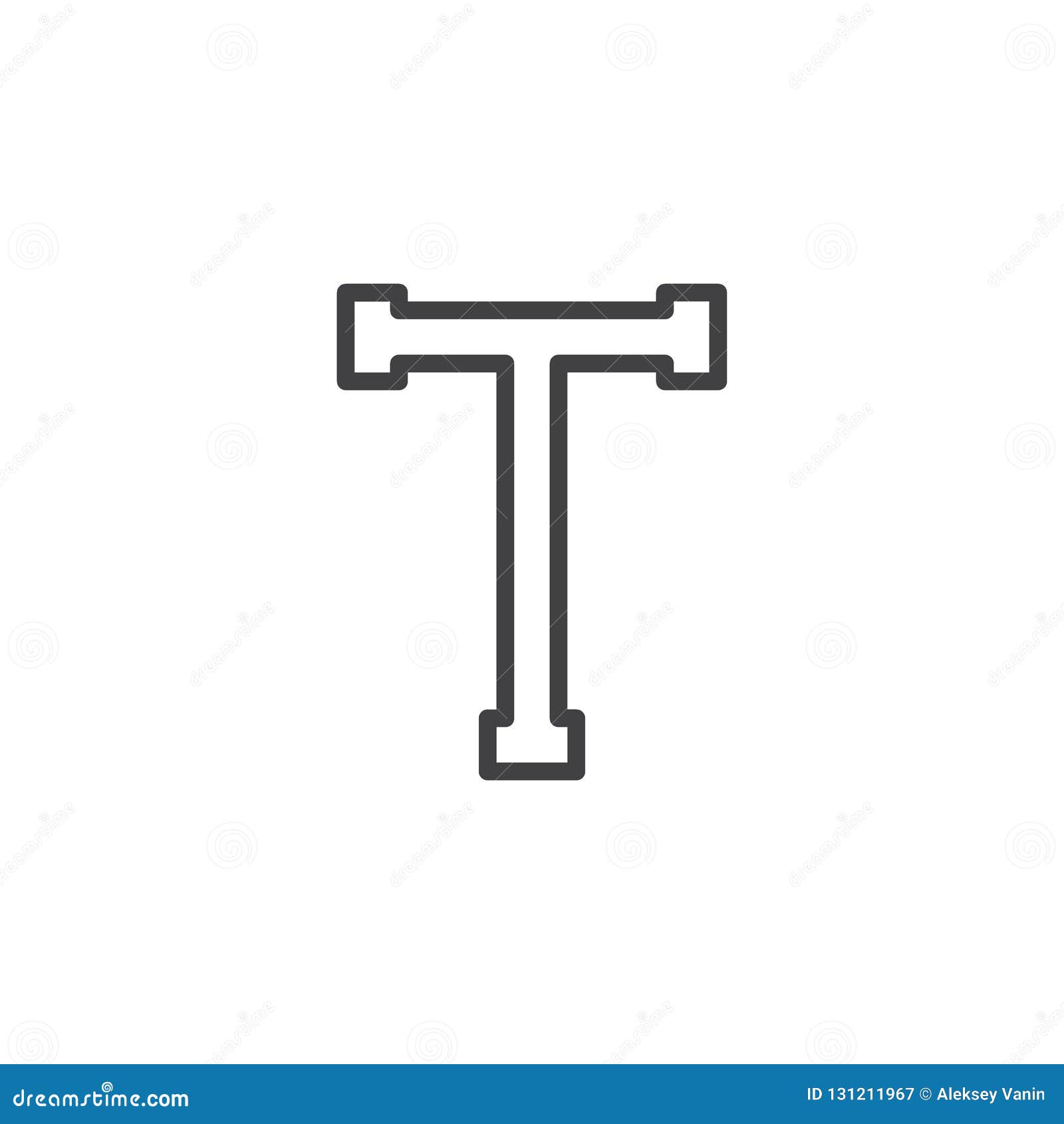 Icono Del Esquema De La Letra Del Tau Ilustración del Vector Ilustración de fuente, icono